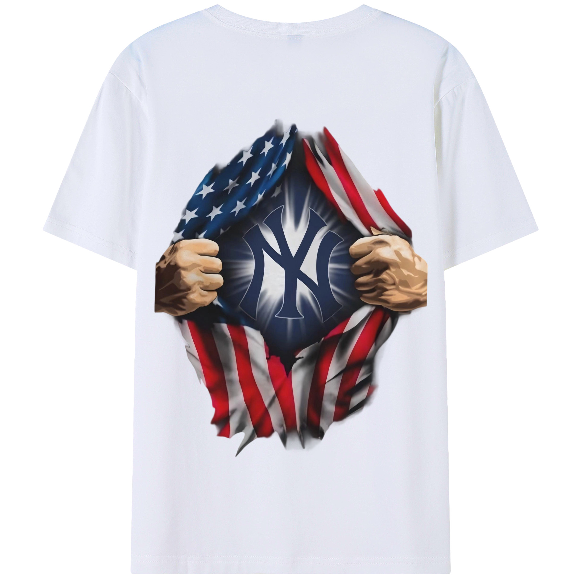 New York Yankees US Flag Yankees Inside Me 180g Combed Cotton T-Shirt With Back Heat Transfer Print – Soft, Lightweight, Fitted Design – Stylish Casual Wear For Sports & Everyday Use
