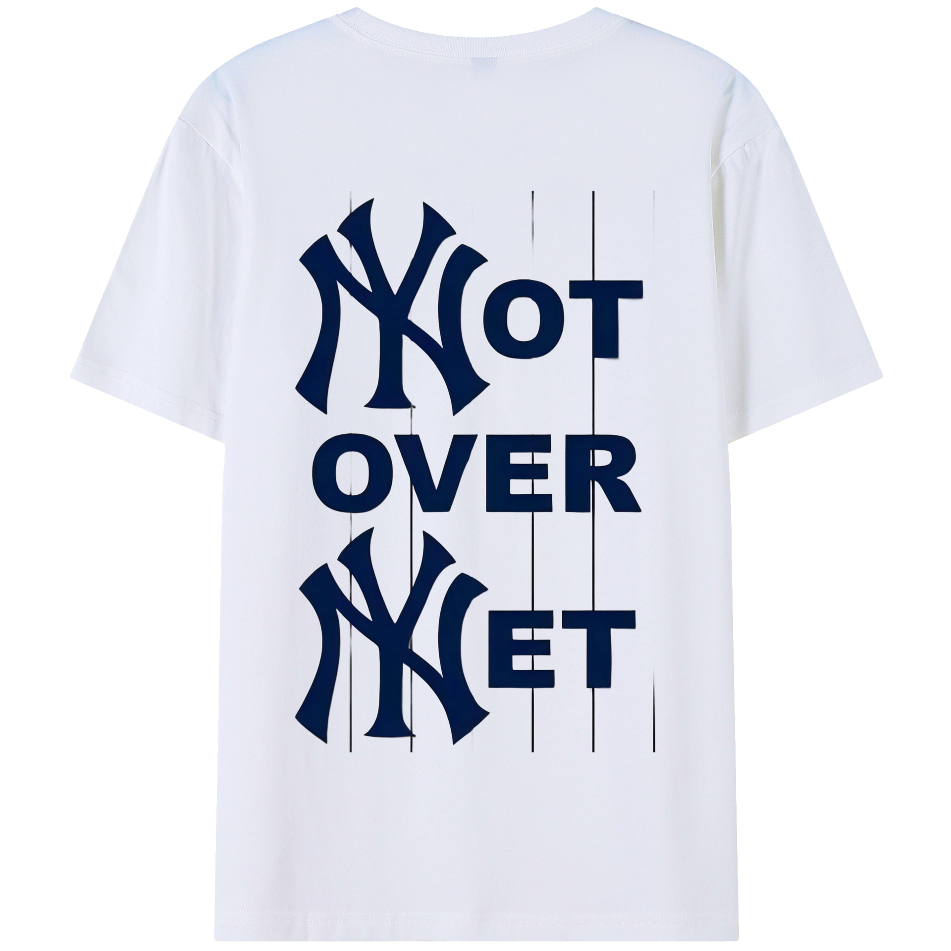 New York Yankees Not over Net 180g Combed Cotton T-Shirt With Back Heat Transfer Print – Soft, Lightweight, Fitted Design – Stylish Casual Wear For Sports & Everyday Use
