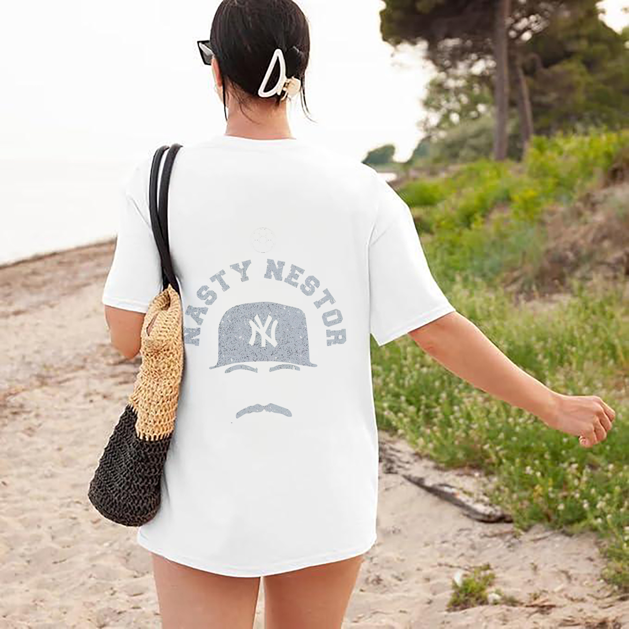 New York Yankees Nasty Nestor 180g Combed Cotton T-Shirt With Back Heat Transfer Print – Soft, Lightweight, Fitted Design – Stylish Casual Wear For Sports & Everyday Use