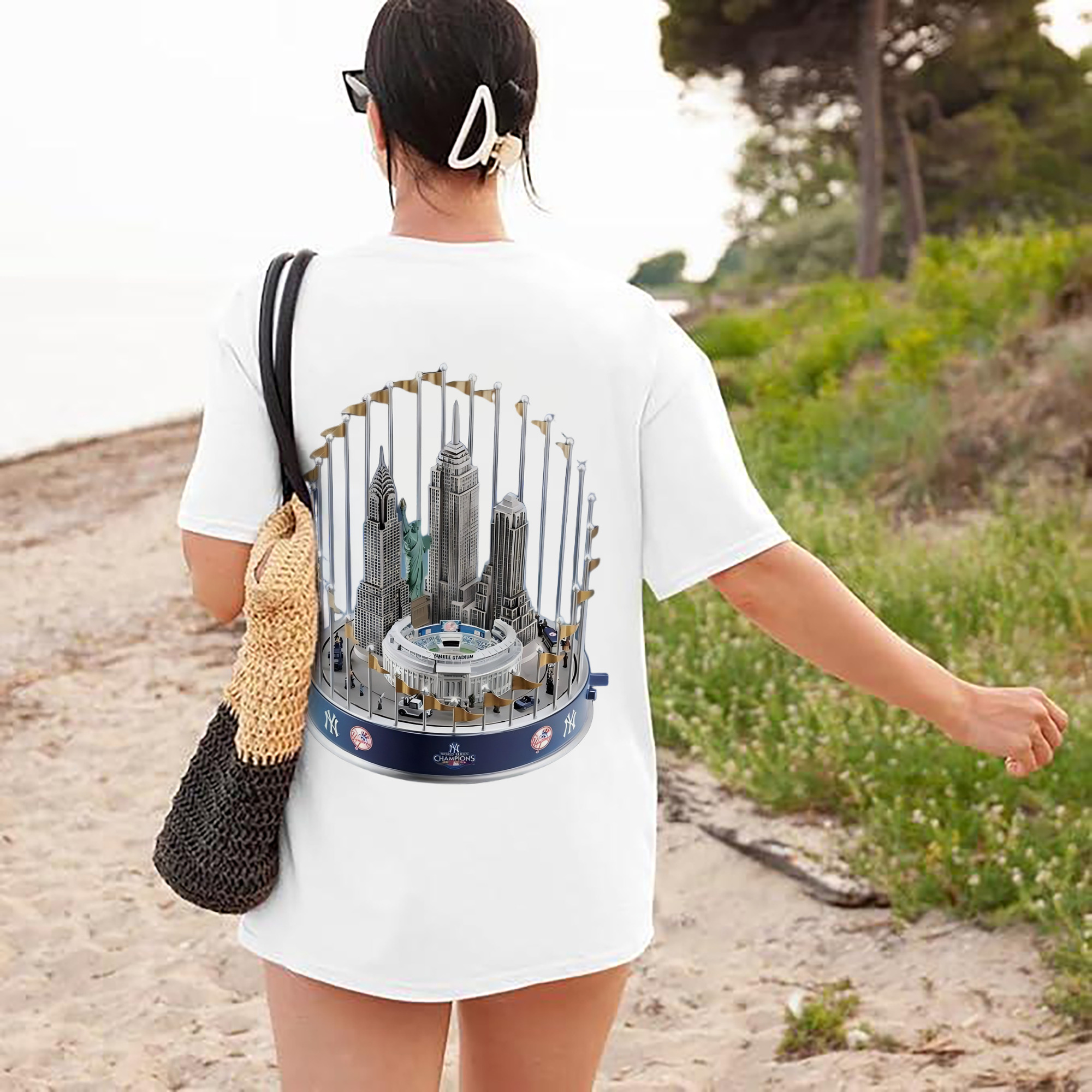 New York Yankees WS Champions Cup 180g Combed Cotton T-Shirt With Back Heat Transfer Print – Soft, Lightweight, Fitted Design – Stylish Casual Wear For Sports & Everyday Use