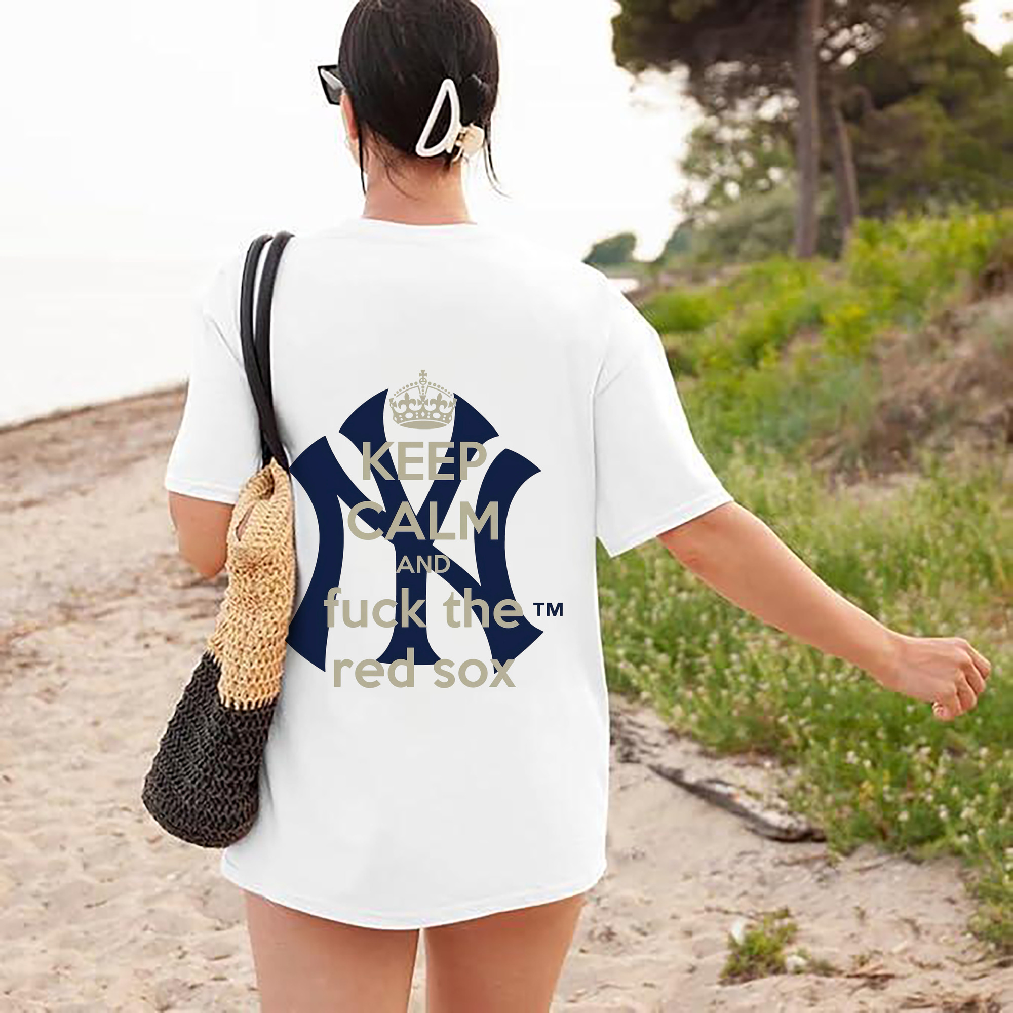 New York Yankees Keep Calm and Fuck The Red Sox 180g Combed Cotton T-Shirt With Back Heat Transfer Print – Soft, Lightweight, Fitted Design – Stylish Casual Wear For Sports & Everyday Use