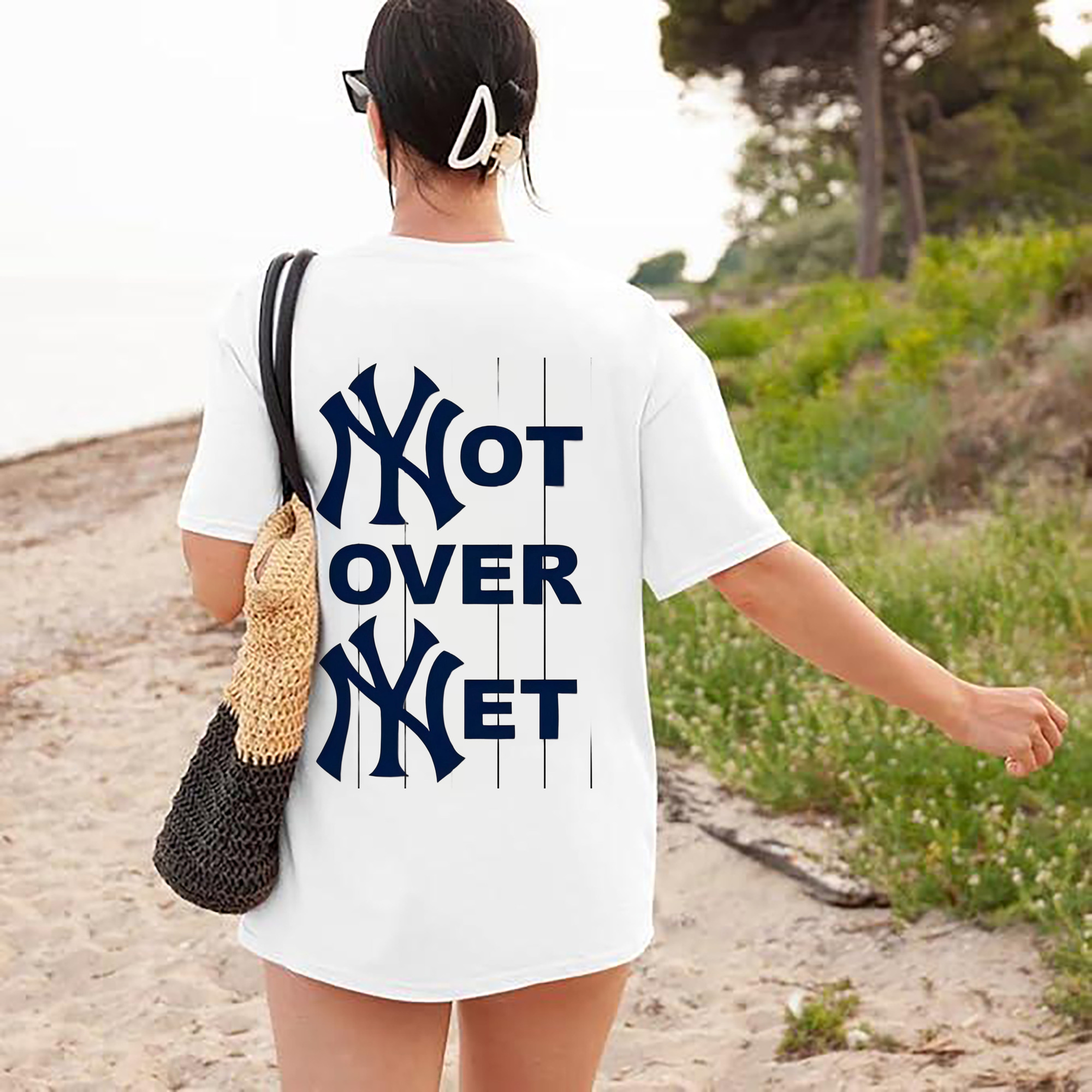 New York Yankees Not over Net 180g Combed Cotton T-Shirt With Back Heat Transfer Print – Soft, Lightweight, Fitted Design – Stylish Casual Wear For Sports & Everyday Use