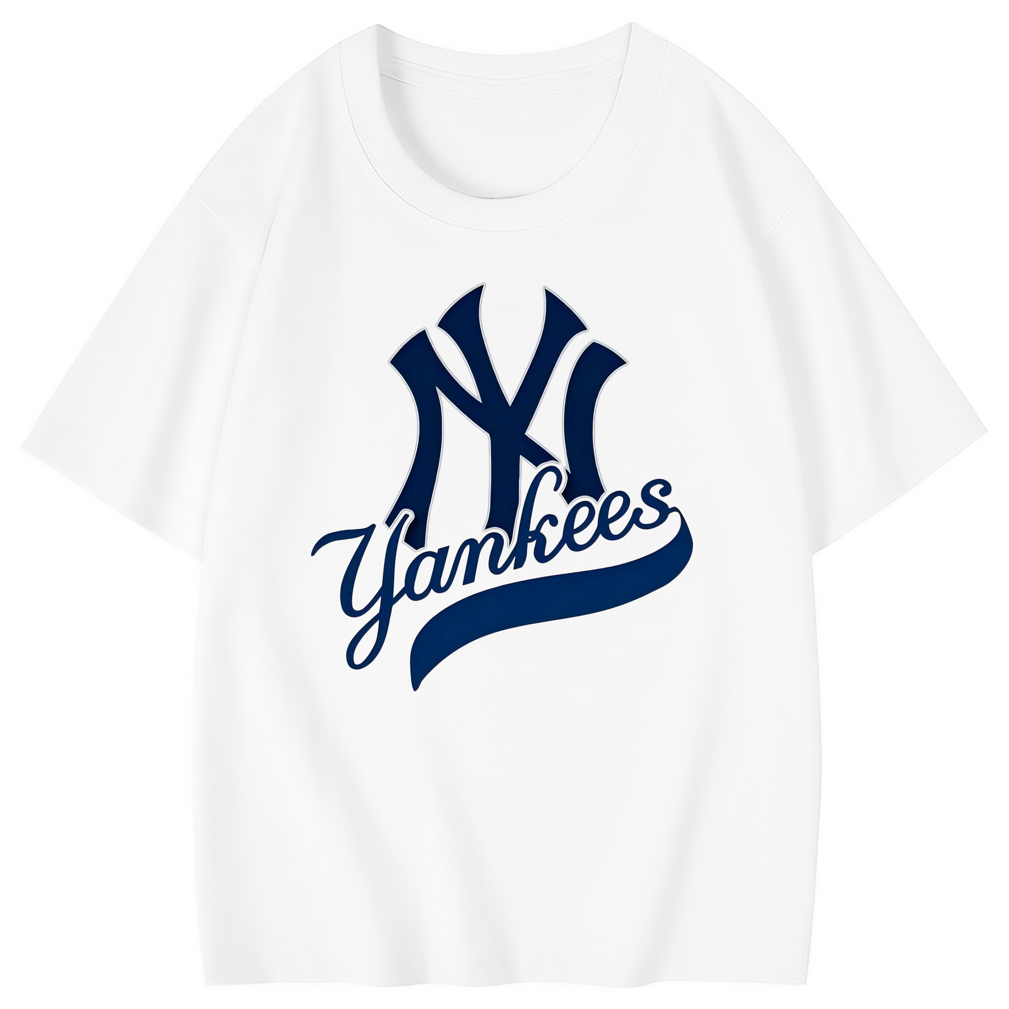 New York Yankees Logo Combed Cotton Kids T-Shirt 180g With Front Heat Transfer Print – Soft, Lightweight, Side-Seamed Design – Stylish And Comfortable Casual Wear For Everyday Activities