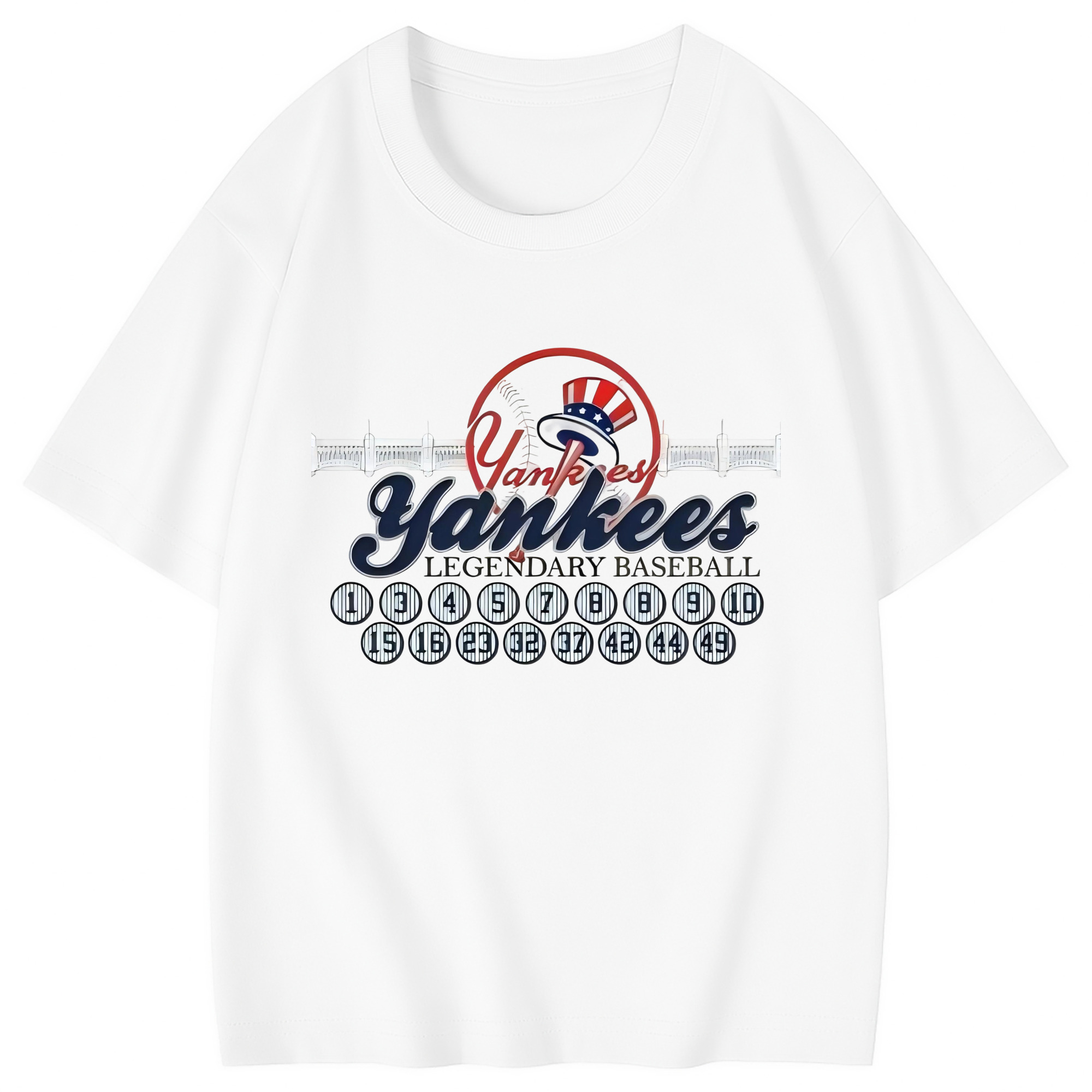 New York Yankees Legendary Baseball Combed Cotton Kids T-Shirt 180g With Front Heat Transfer Print – Soft, Lightweight, Side-Seamed Design – Stylish And Comfortable Casual Wear For Everyday Activities