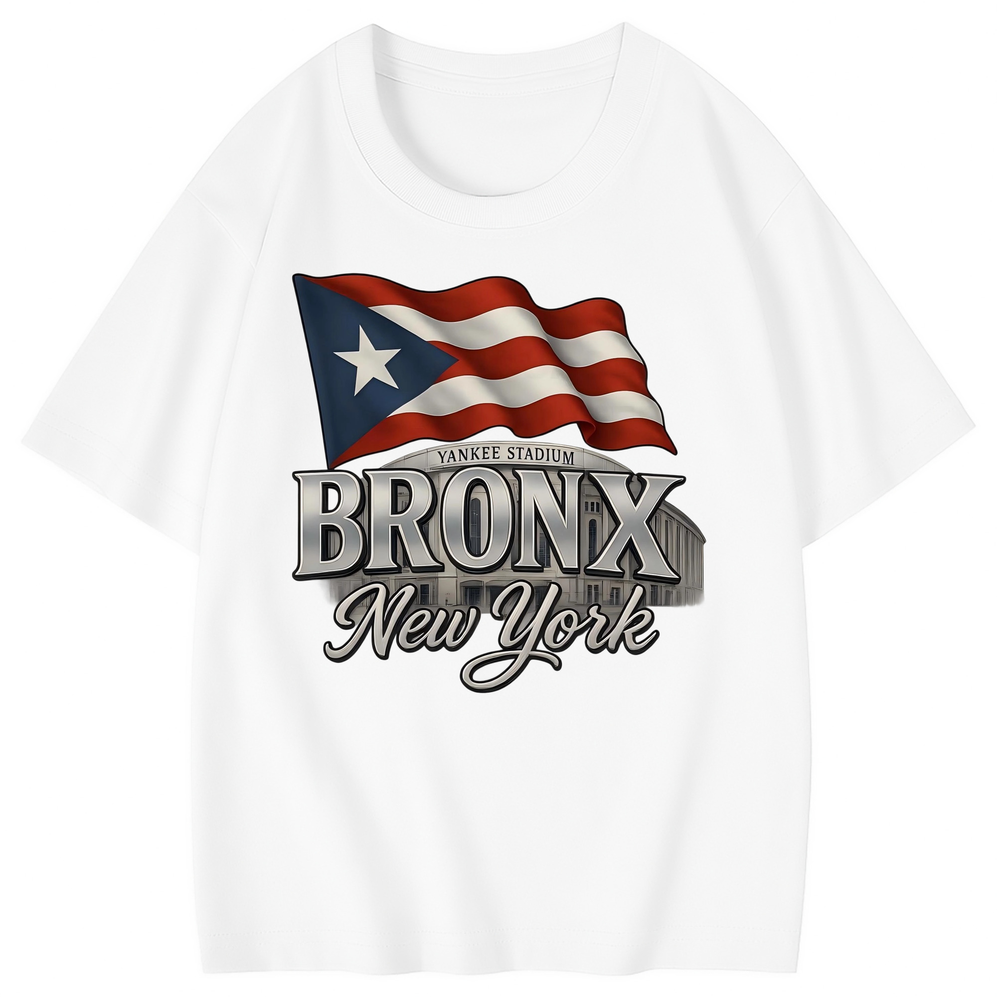 New York Yankees BRONX Yankees Stadium Combed Cotton Kids T-Shirt 180g With Front Heat Transfer Print – Soft, Lightweight, Side-Seamed Design – Stylish And Comfortable Casual Wear For Everyday Activities