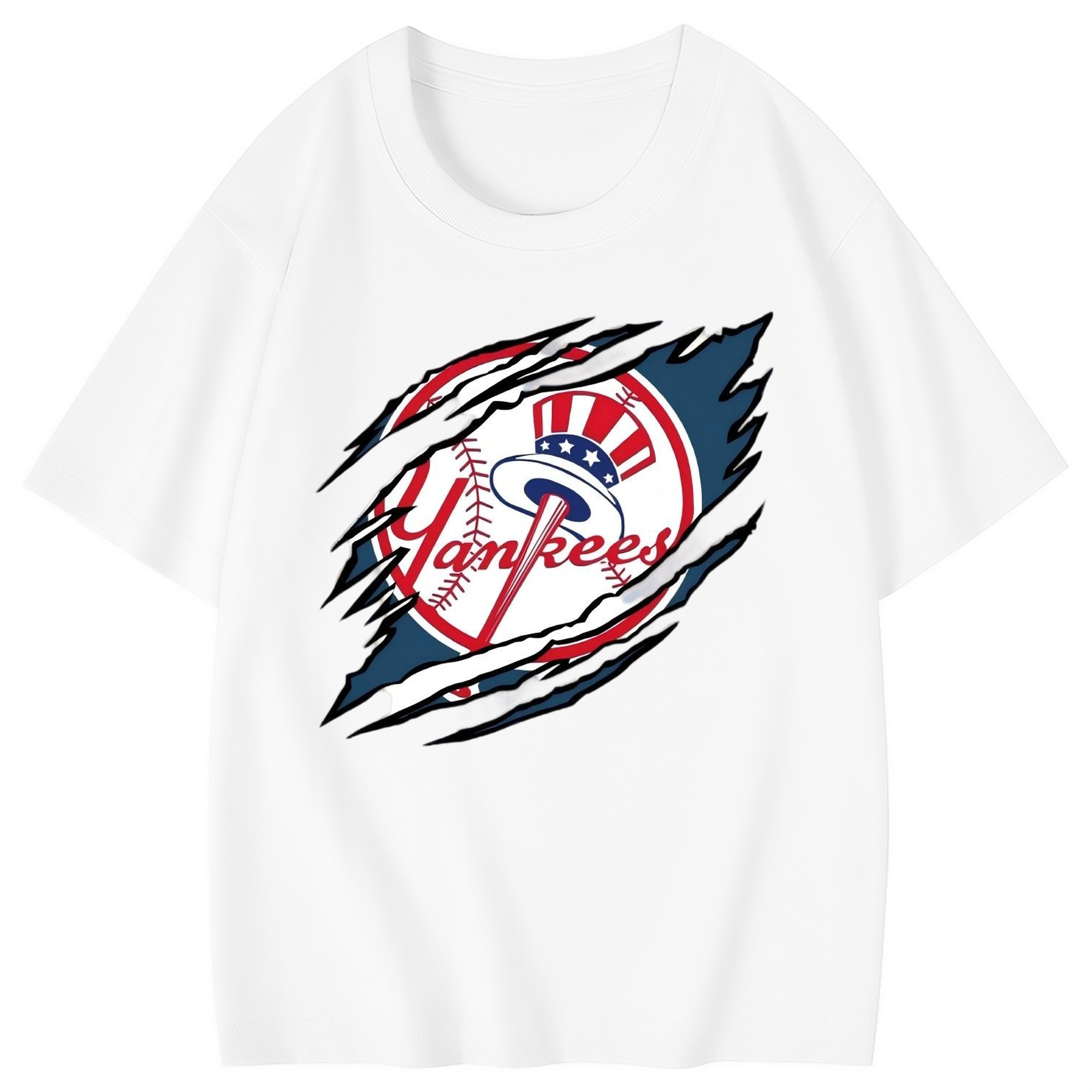 New York Yankees Claw Logo Combed Cotton Kids T-Shirt 180g With Front Heat Transfer Print – Soft, Lightweight, Side-Seamed Design – Stylish And Comfortable Casual Wear For Everyday Activities
