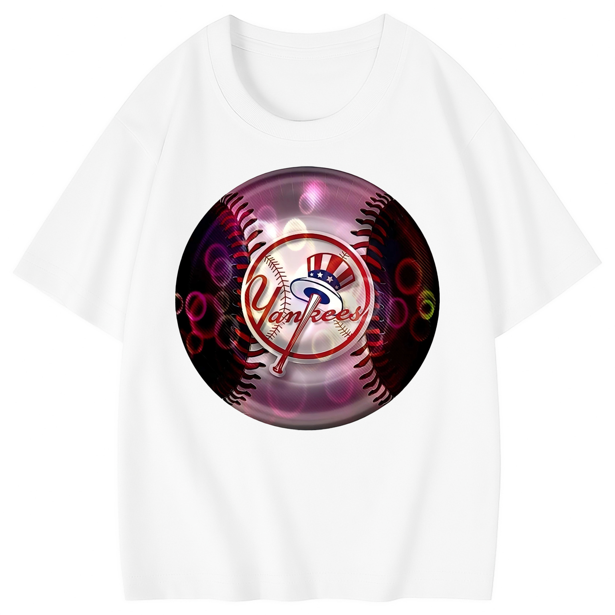 New York Yankees Colorful Logo Combed Cotton Kids T-Shirt 180g With Front Heat Transfer Print – Soft, Lightweight, Side-Seamed Design – Stylish And Comfortable Casual Wear For Everyday Activities