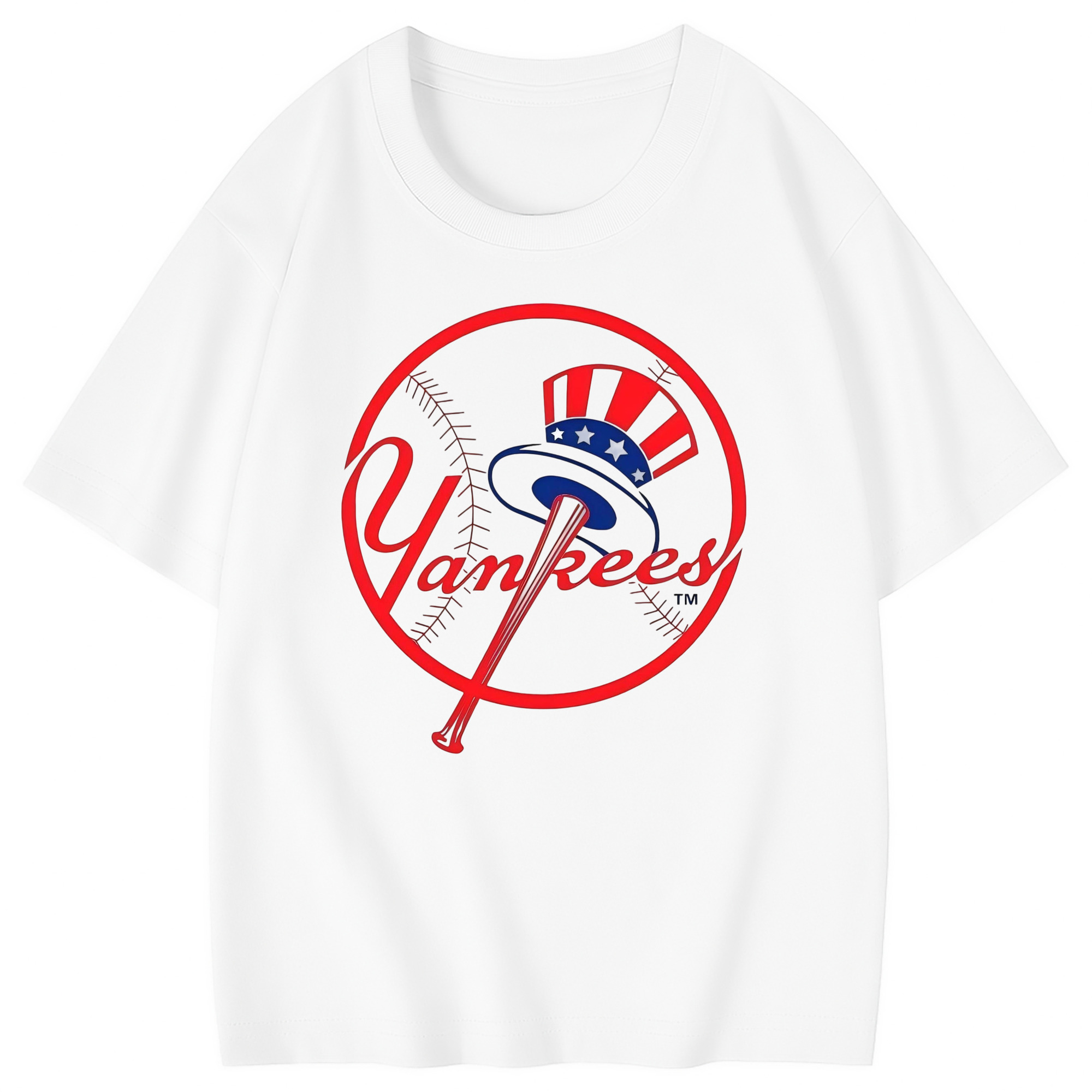 New York Yankees Logo Combed Cotton Kids T-Shirt 180g With Front Heat Transfer Print – Soft, Lightweight, Side-Seamed Design – Stylish And Comfortable Casual Wear For Everyday Activities