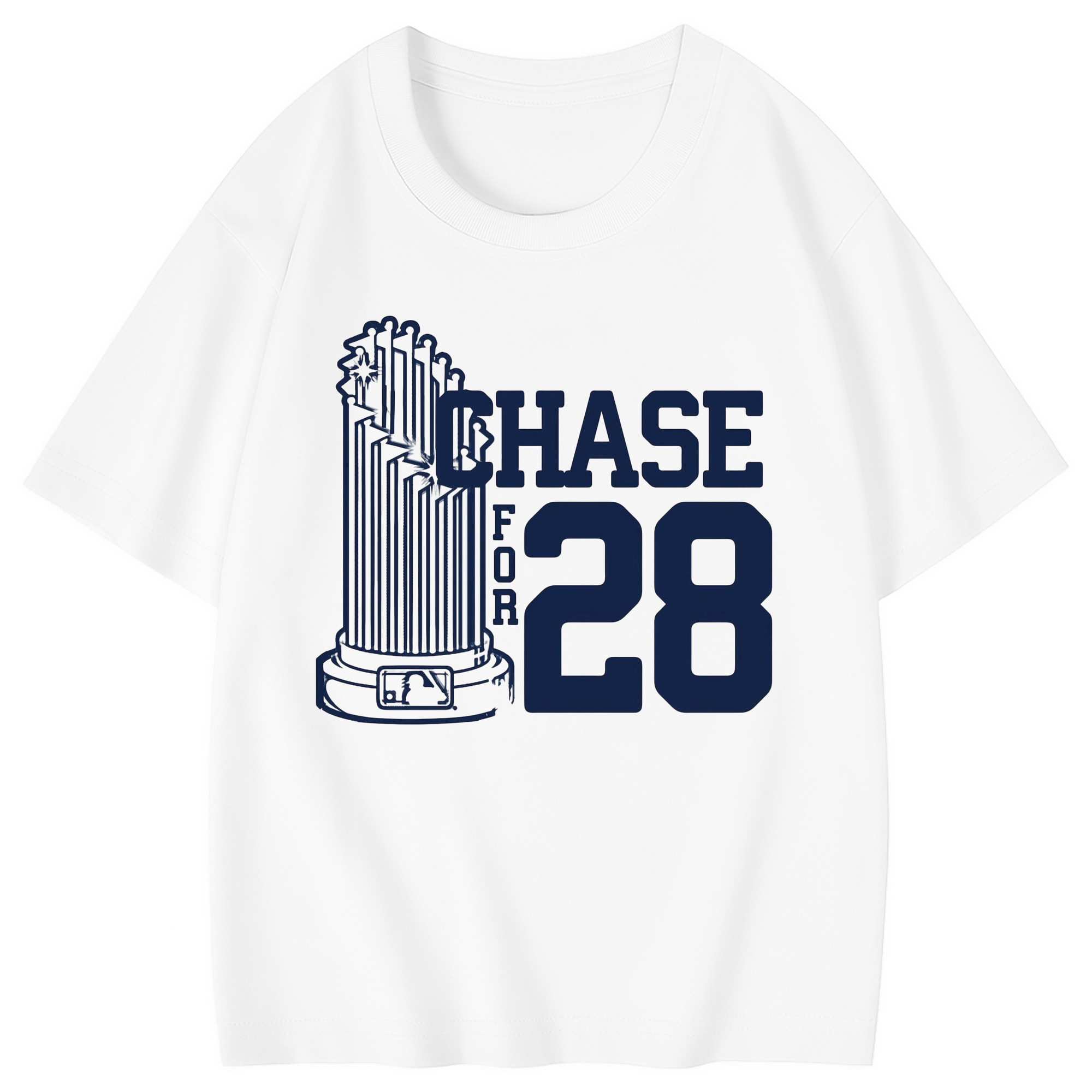 New York Yankees Chase For 28 Combed Cotton Kids T-Shirt 180g With Front Heat Transfer Print – Soft, Lightweight, Side-Seamed Design – Stylish And Comfortable Casual Wear For Everyday Activities