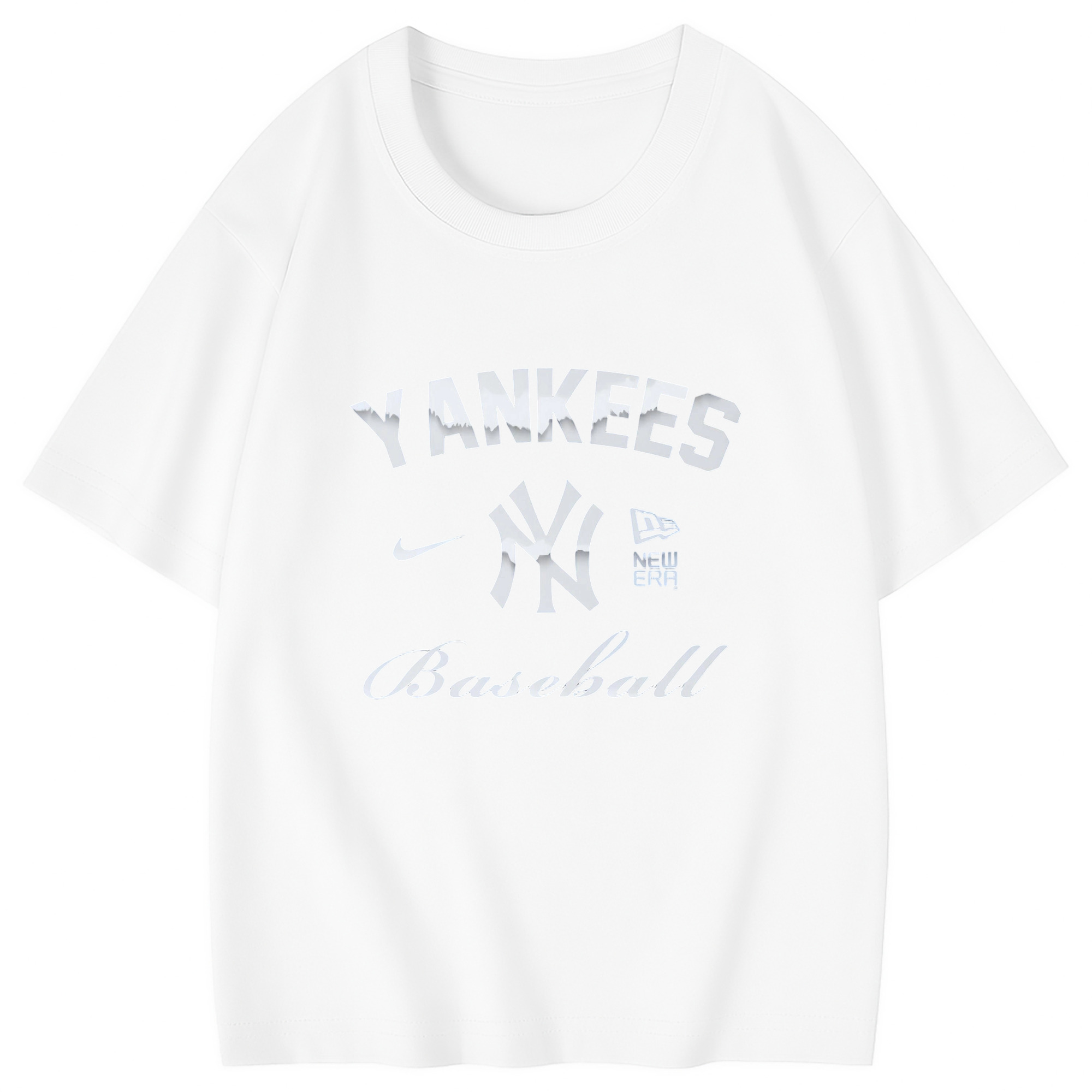 New York Yankees BaseBall Combed Cotton Kids T-Shirt 180g With Front Heat Transfer Print – Soft, Lightweight, Side-Seamed Design – Stylish And Comfortable Casual Wear For Everyday Activities