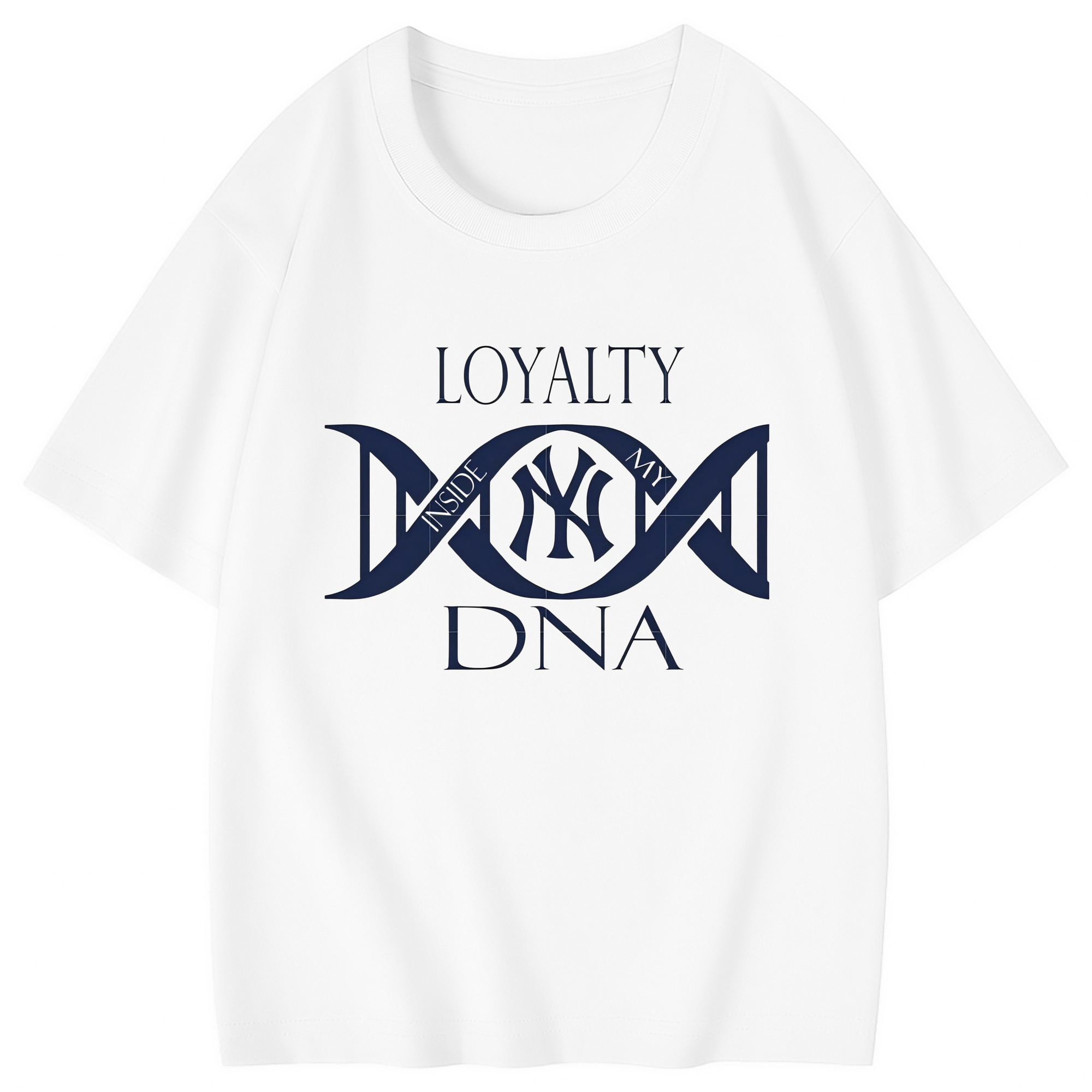 New York Yankees Loyalty DNA Combed Cotton Kids T-Shirt 180g With Front Heat Transfer Print – Soft, Lightweight, Side-Seamed Design – Stylish And Comfortable Casual Wear For Everyday Activities