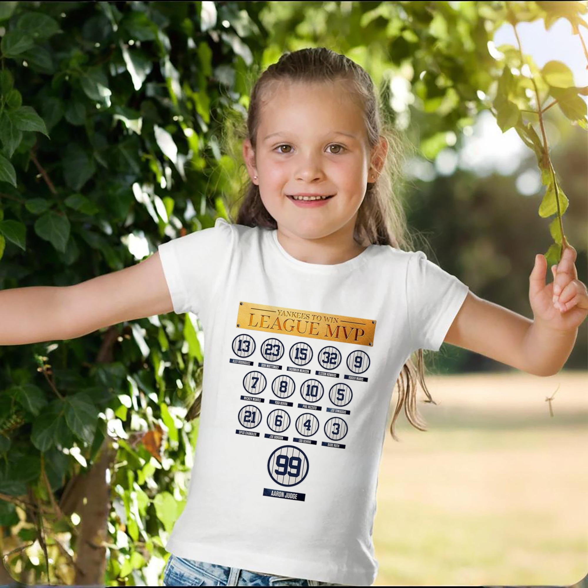 New York Yankees To Win League MVP Combed Cotton Kids T-Shirt 180g With Front Heat Transfer Print – Soft, Lightweight, Side-Seamed Design – Stylish And Comfortable Casual Wear For Everyday Activities