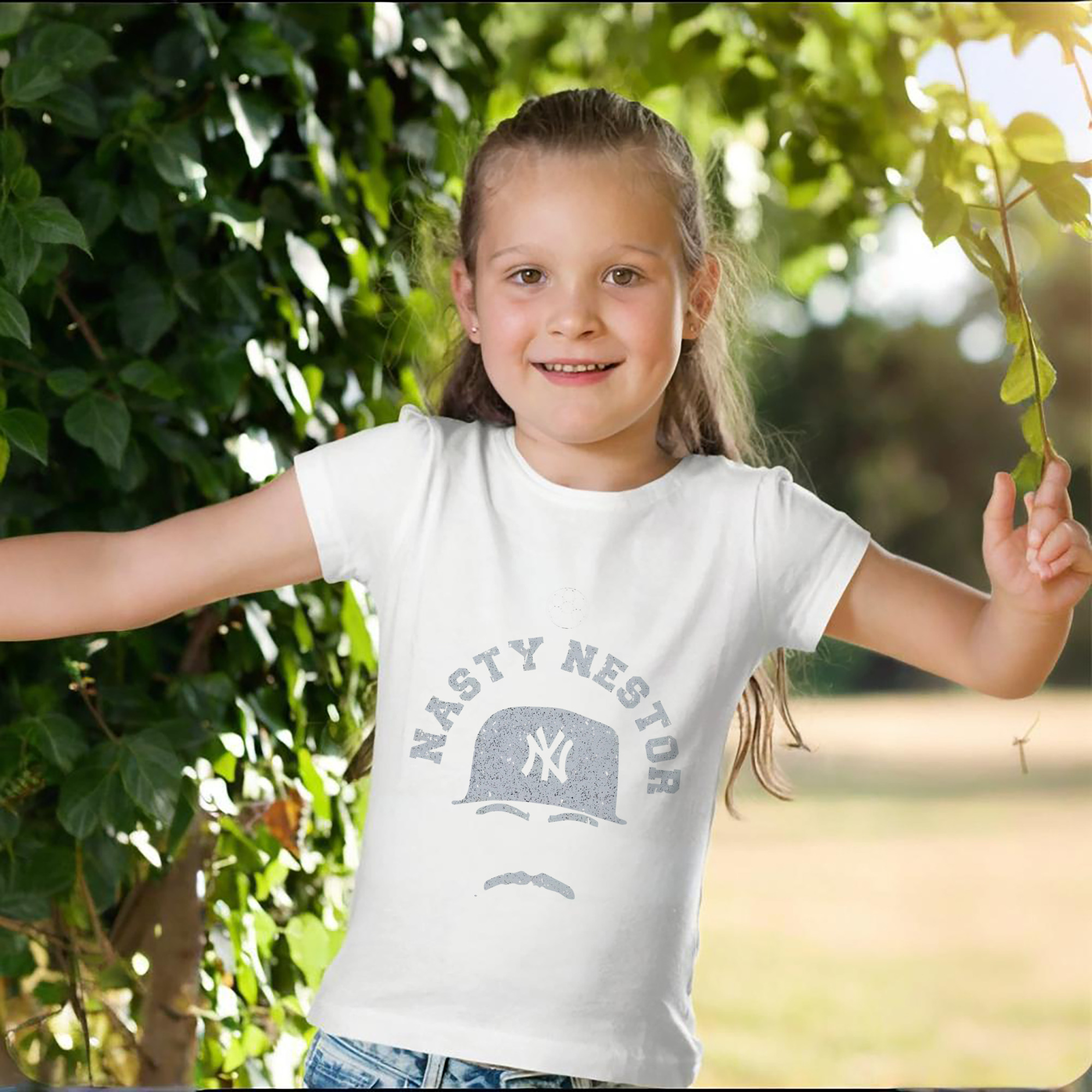 New York Yankees Nasty Nestor Combed Cotton Kids T-Shirt 180g With Front Heat Transfer Print – Soft, Lightweight, Side-Seamed Design – Stylish And Comfortable Casual Wear For Everyday Activities