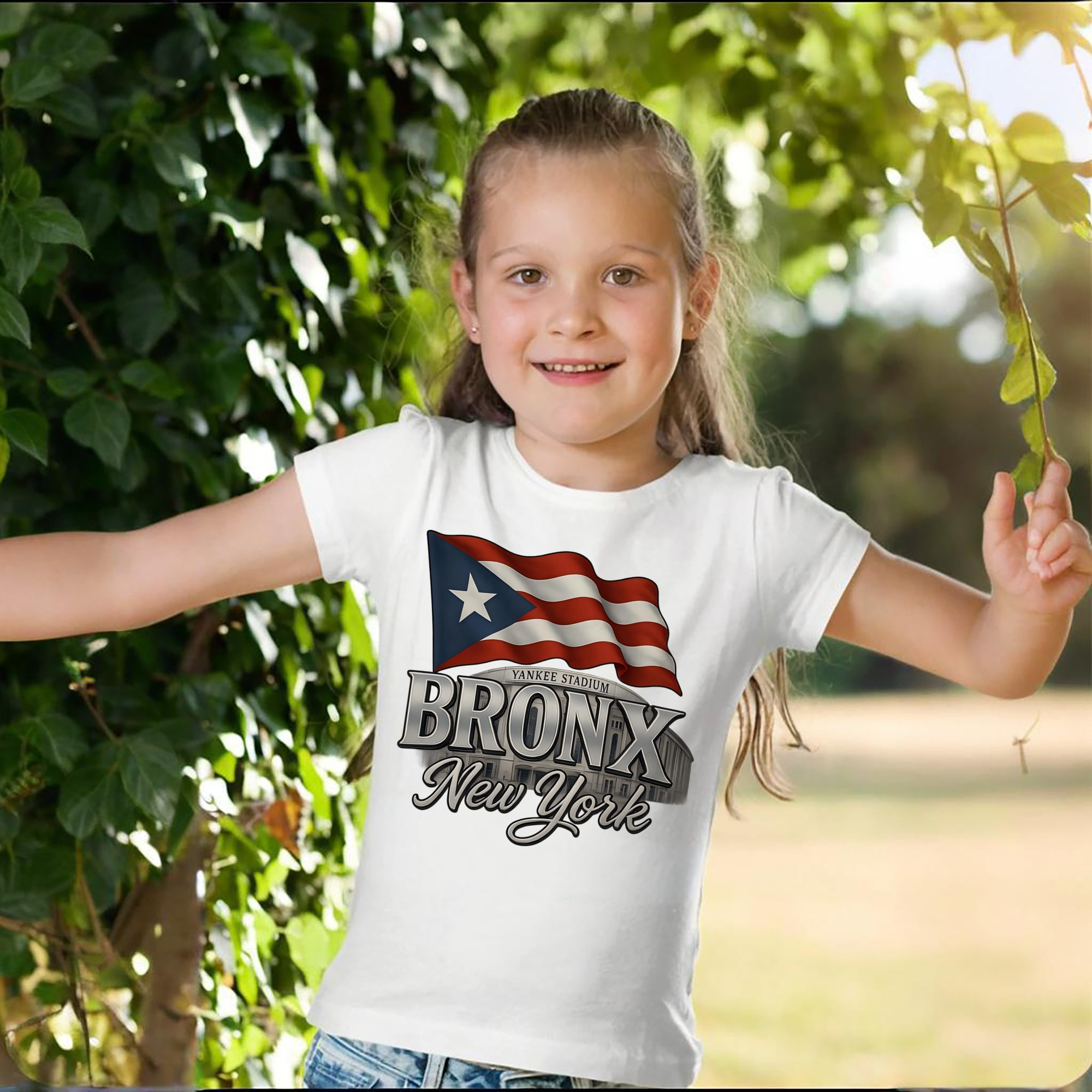 New York Yankees BRONX Yankees Stadium Combed Cotton Kids T-Shirt 180g With Front Heat Transfer Print – Soft, Lightweight, Side-Seamed Design – Stylish And Comfortable Casual Wear For Everyday Activities