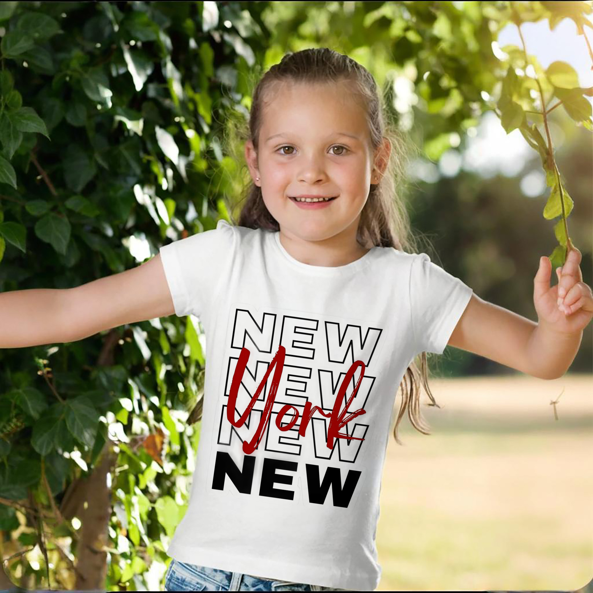 New York Yankees New York Logo Combed Cotton Kids T-Shirt 180g With Front Heat Transfer Print – Soft, Lightweight, Side-Seamed Design – Stylish And Comfortable Casual Wear For Everyday Activities