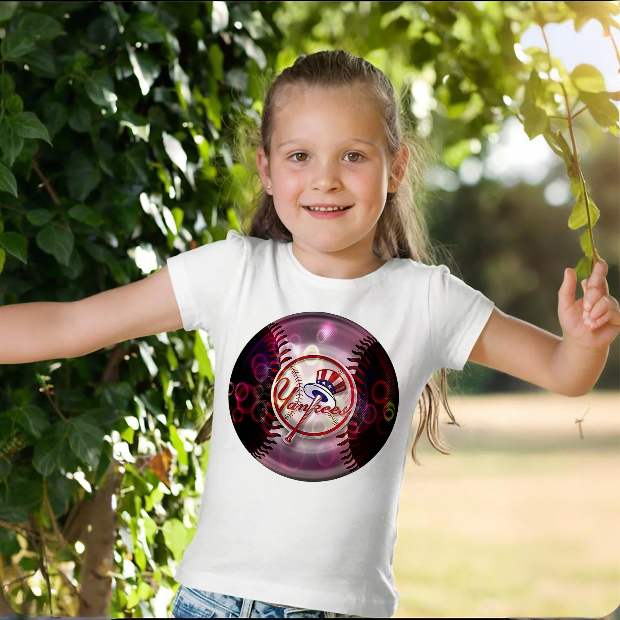 New York Yankees Colorful Logo Combed Cotton Kids T-Shirt 180g With Front Heat Transfer Print – Soft, Lightweight, Side-Seamed Design – Stylish And Comfortable Casual Wear For Everyday Activities