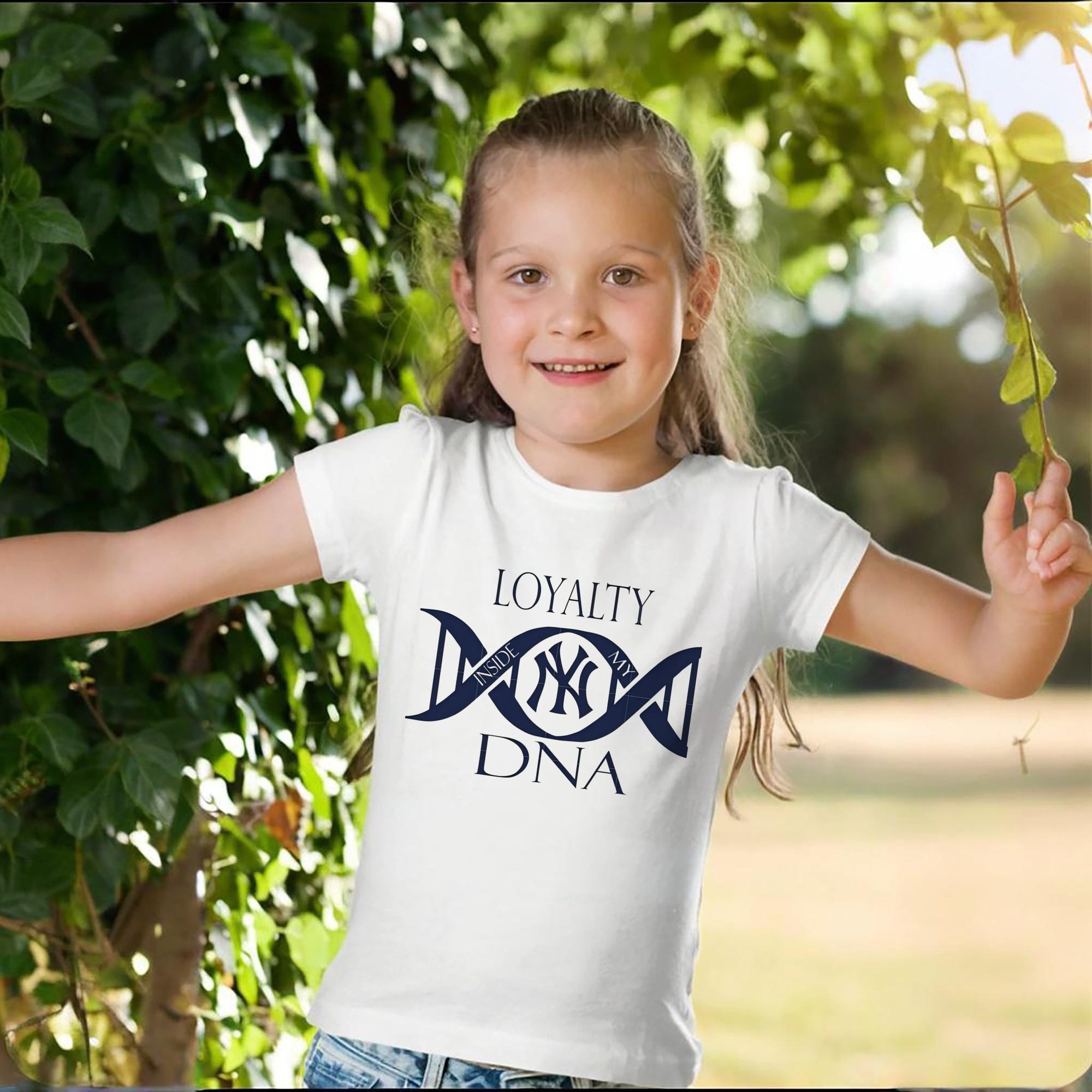 New York Yankees Loyalty DNA Combed Cotton Kids T-Shirt 180g With Front Heat Transfer Print – Soft, Lightweight, Side-Seamed Design – Stylish And Comfortable Casual Wear For Everyday Activities