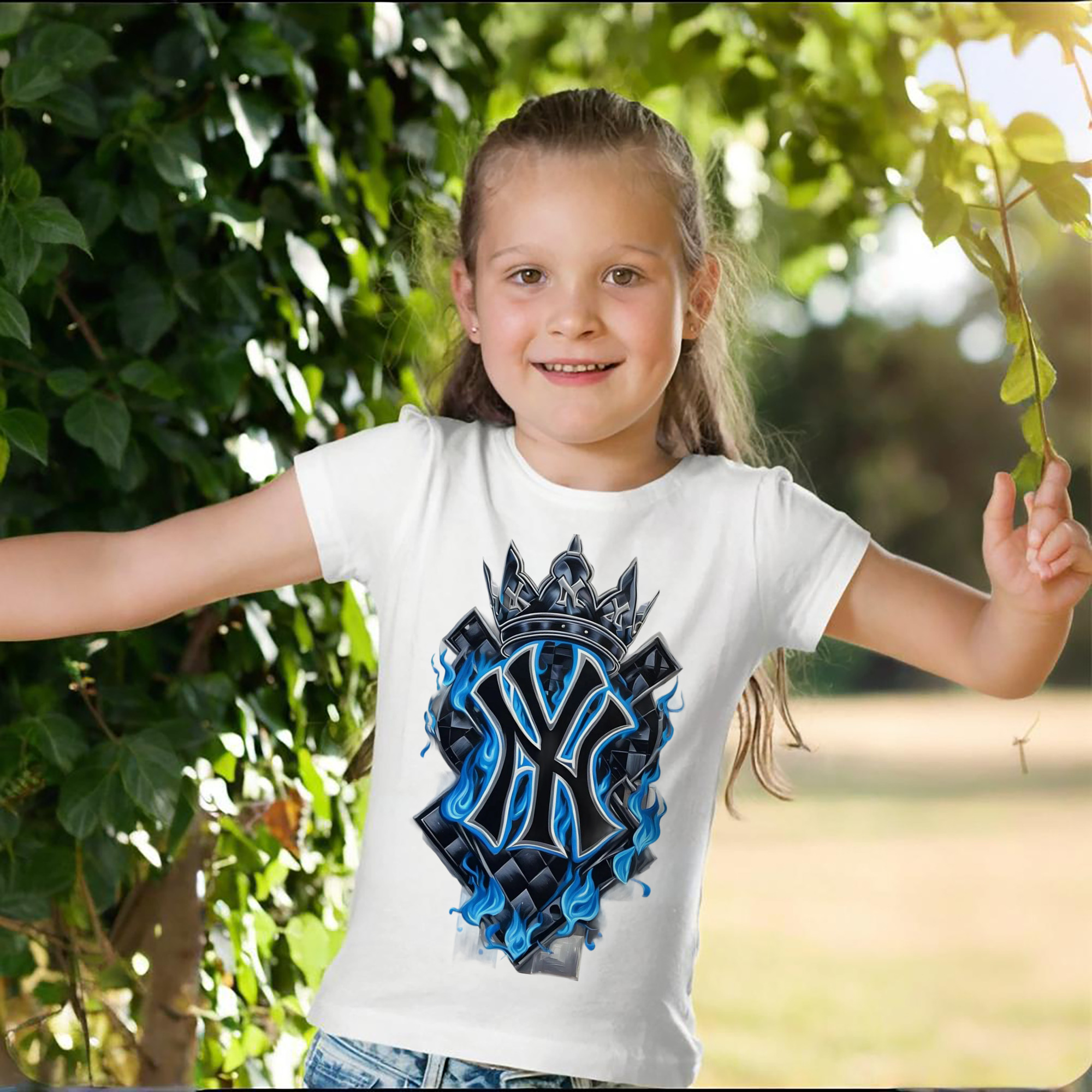 New York Yankees 285 Combed Cotton Kids T-Shirt 180g With Front Heat Transfer Print – Soft, Lightweight, Side-Seamed Design – Stylish And Comfortable Casual Wear For Everyday Activities