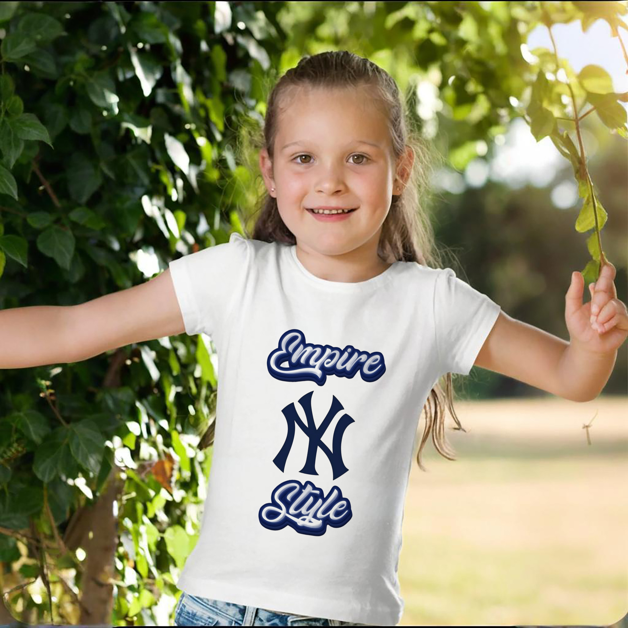 New York Yankees Empire Yankees Style Combed Cotton Kids T-Shirt 180g With Front Heat Transfer Print – Soft, Lightweight, Side-Seamed Design – Stylish And Comfortable Casual Wear For Everyday Activities