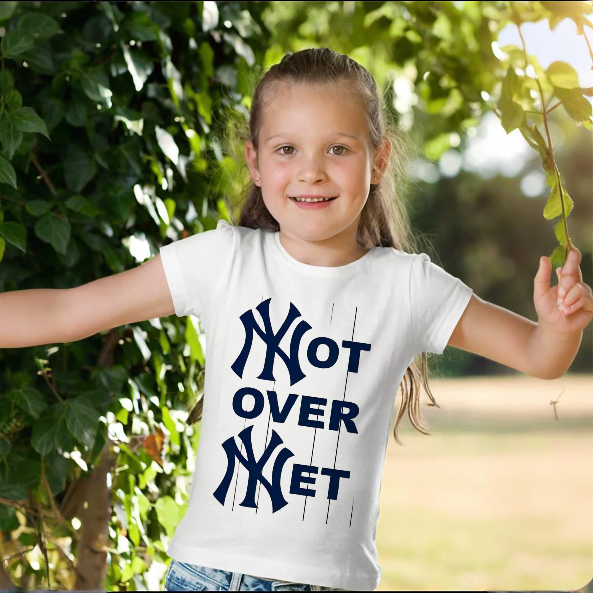 New York Yankees Not over Net Combed Cotton Kids T-Shirt 180g With Front Heat Transfer Print – Soft, Lightweight, Side-Seamed Design – Stylish And Comfortable Casual Wear For Everyday Activities