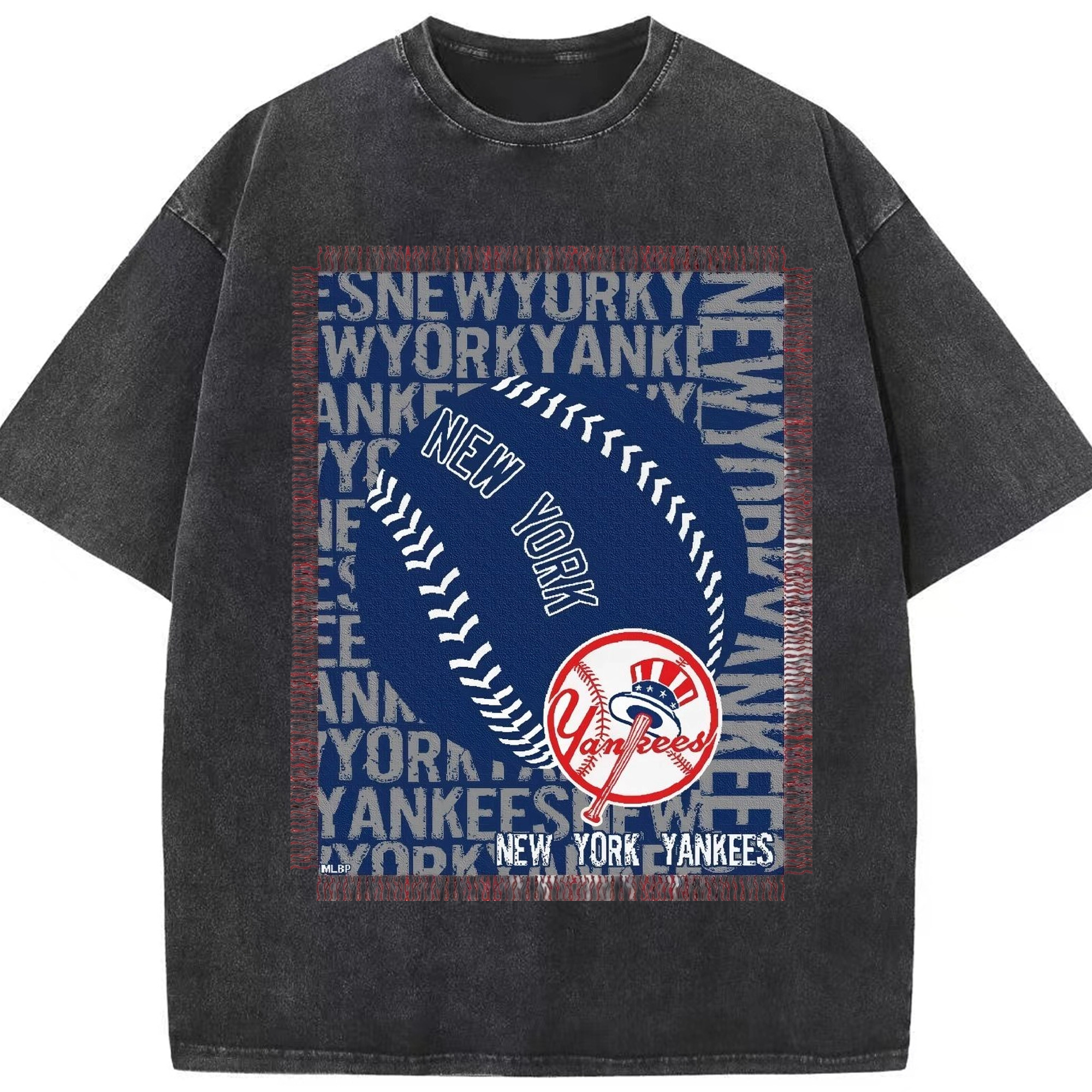 New York Yankees 65 Washed Vintage Look 230g Cotton Oversized T-Shirt With Front Heat Transfer Print – Soft, Lightweight, Stylish Fit – Comfortable Casual Wear For Sports & Everyday Use