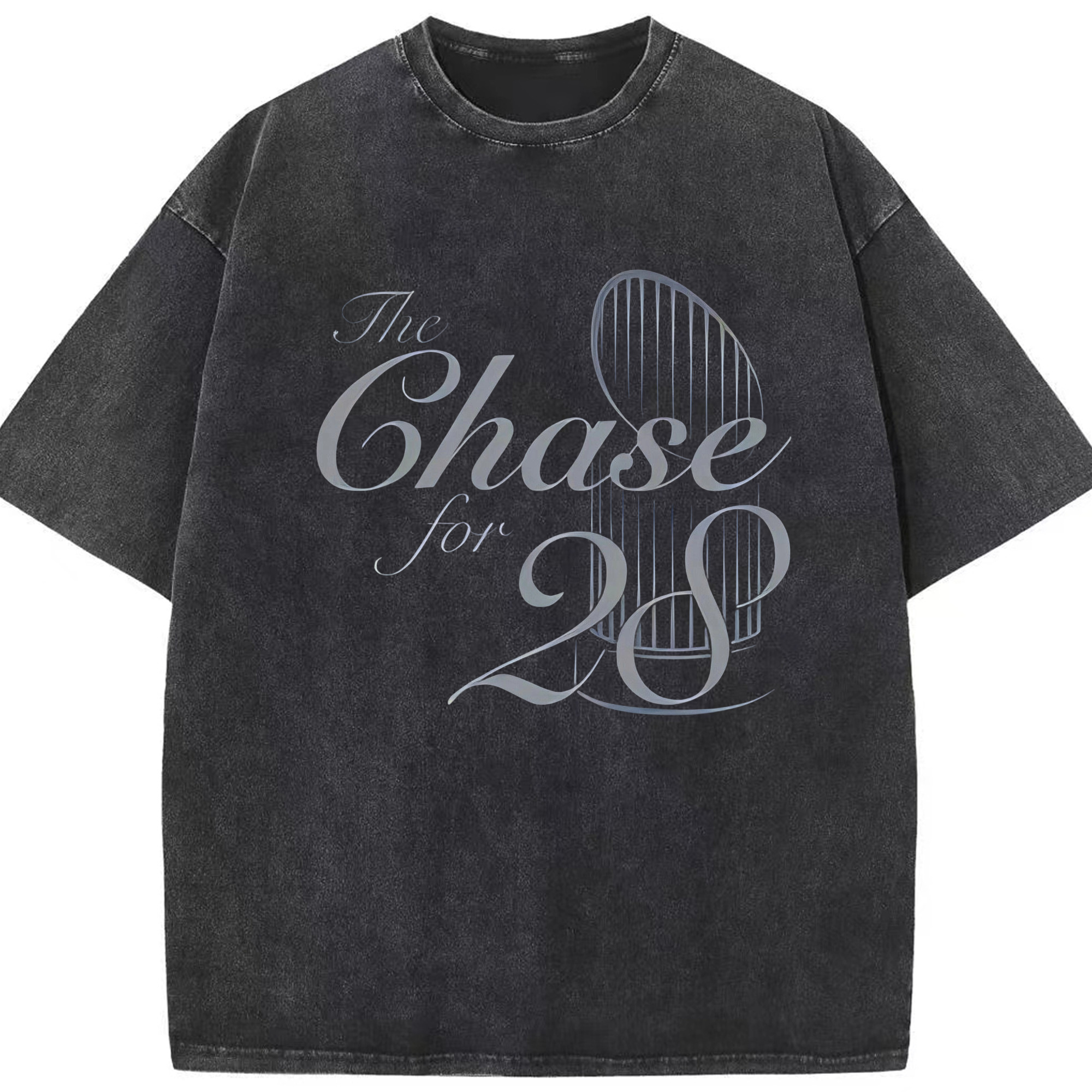 New York Yankees The Chase for 28 Washed Vintage Look 230g Cotton Oversized T-Shirt With Front Heat Transfer Print – Soft, Lightweight, Stylish Fit – Comfortable Casual Wear For Sports & Everyday Use