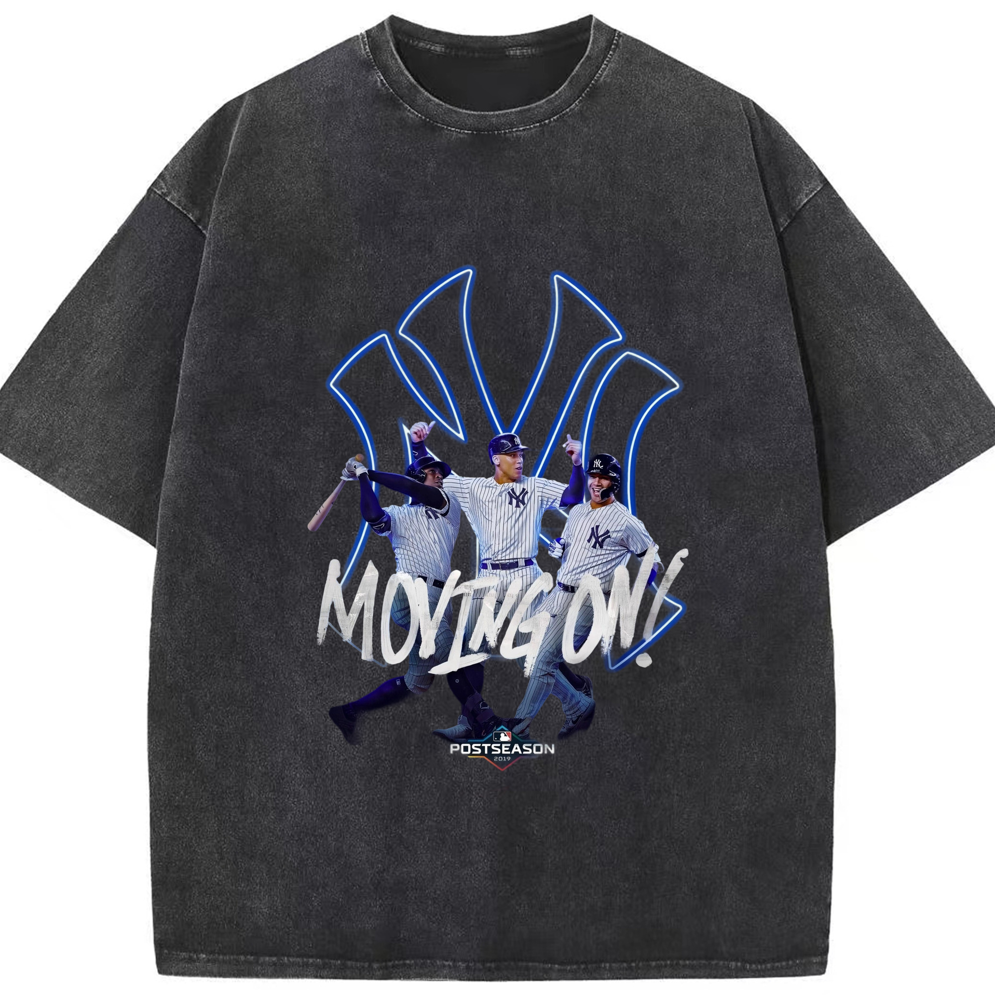 New York Yankees 280 Washed Vintage Look 230g Cotton Oversized T-Shirt With Front Heat Transfer Print – Soft, Lightweight, Stylish Fit – Comfortable Casual Wear For Sports & Everyday Use