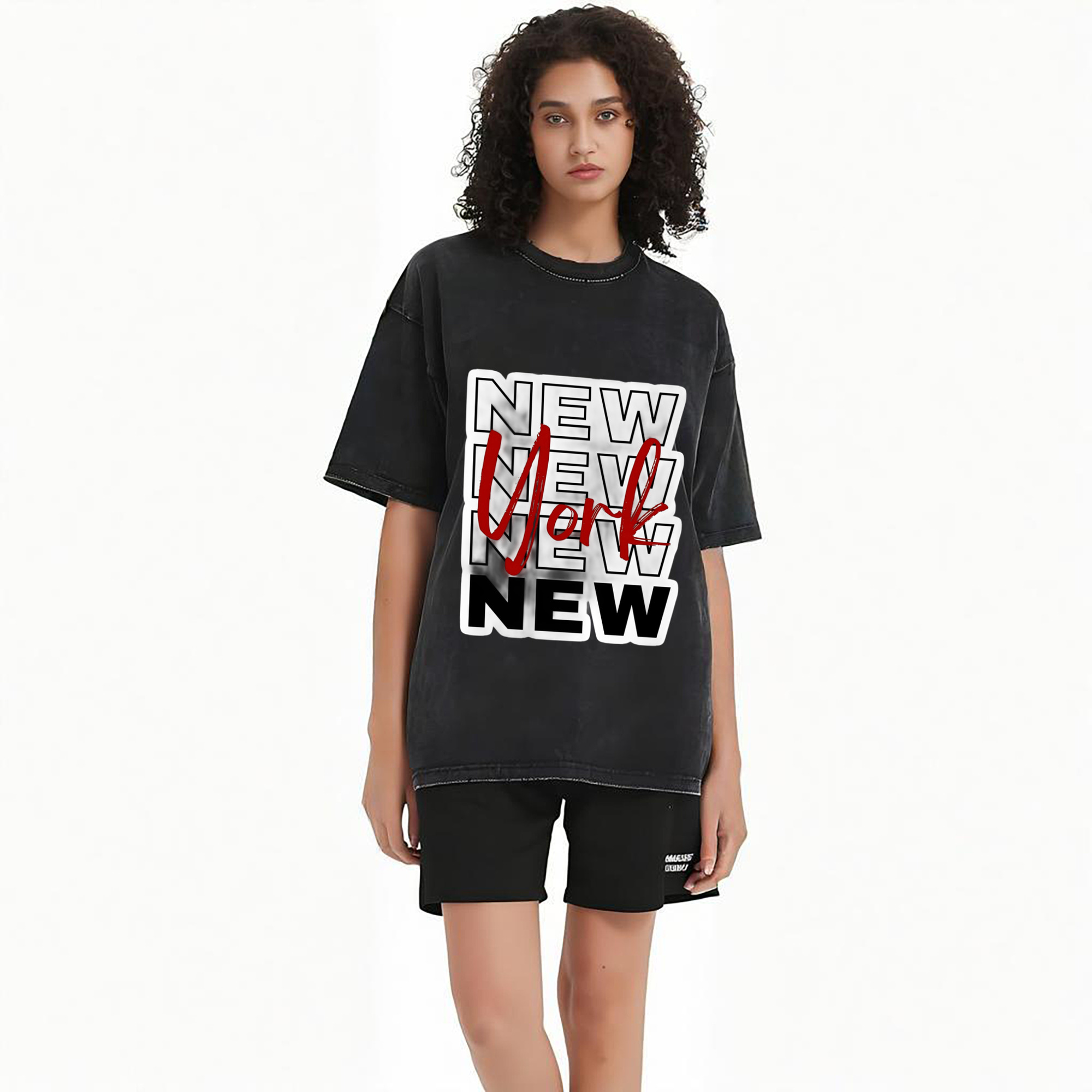 New York Yankees New York Logo Washed Vintage Look 230g Cotton Oversized T-Shirt With Front Heat Transfer Print – Soft, Lightweight, Stylish Fit – Comfortable Casual Wear For Sports & Everyday Use