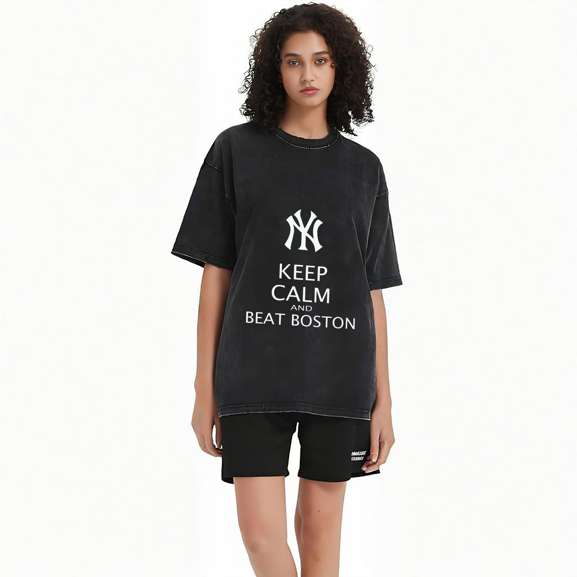 New York Yankees 26 Washed Vintage Look 230g Cotton Oversized T-Shirt With Front Heat Transfer Print – Soft, Lightweight, Stylish Fit – Comfortable Casual Wear For Sports & Everyday Use