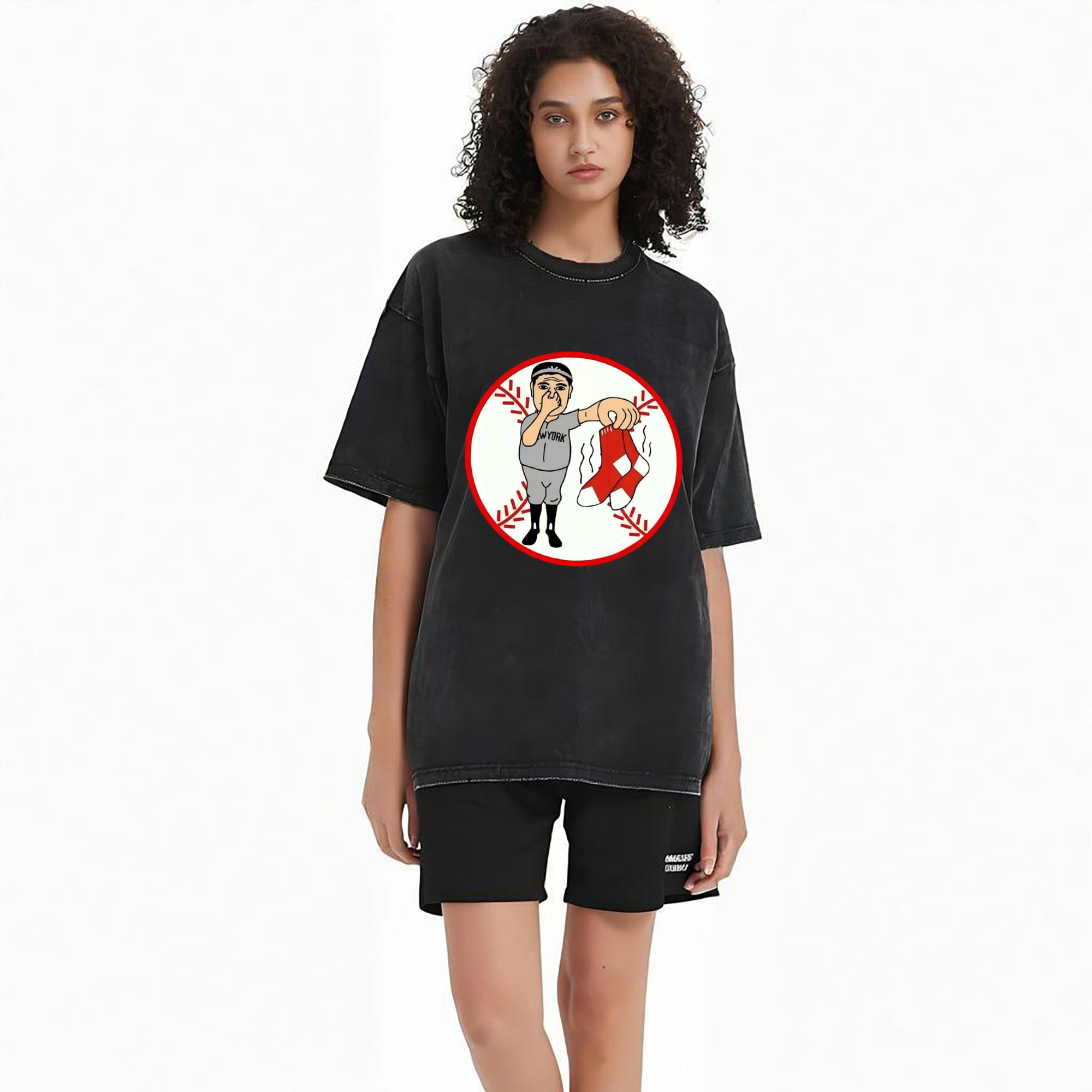 New York Yankees Duty Red Sox Washed Vintage Look 230g Cotton Oversized T-Shirt With Front Heat Transfer Print – Soft, Lightweight, Stylish Fit – Comfortable Casual Wear For Sports & Everyday Use