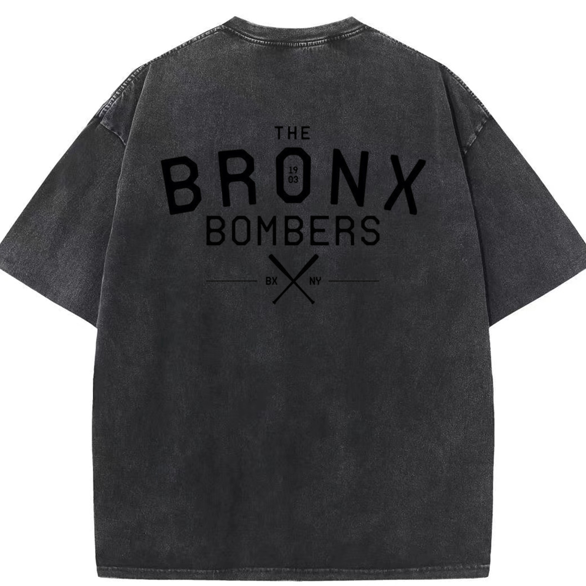 New York Yankees The Bronx Bombers 1903 Washed Vintage 230g Cotton Oversized T-Shirt With Back Heat Transfer Print – Soft, Lightweight & Stylish – Comfortable Casual Wear For Sports & Everyday Use
