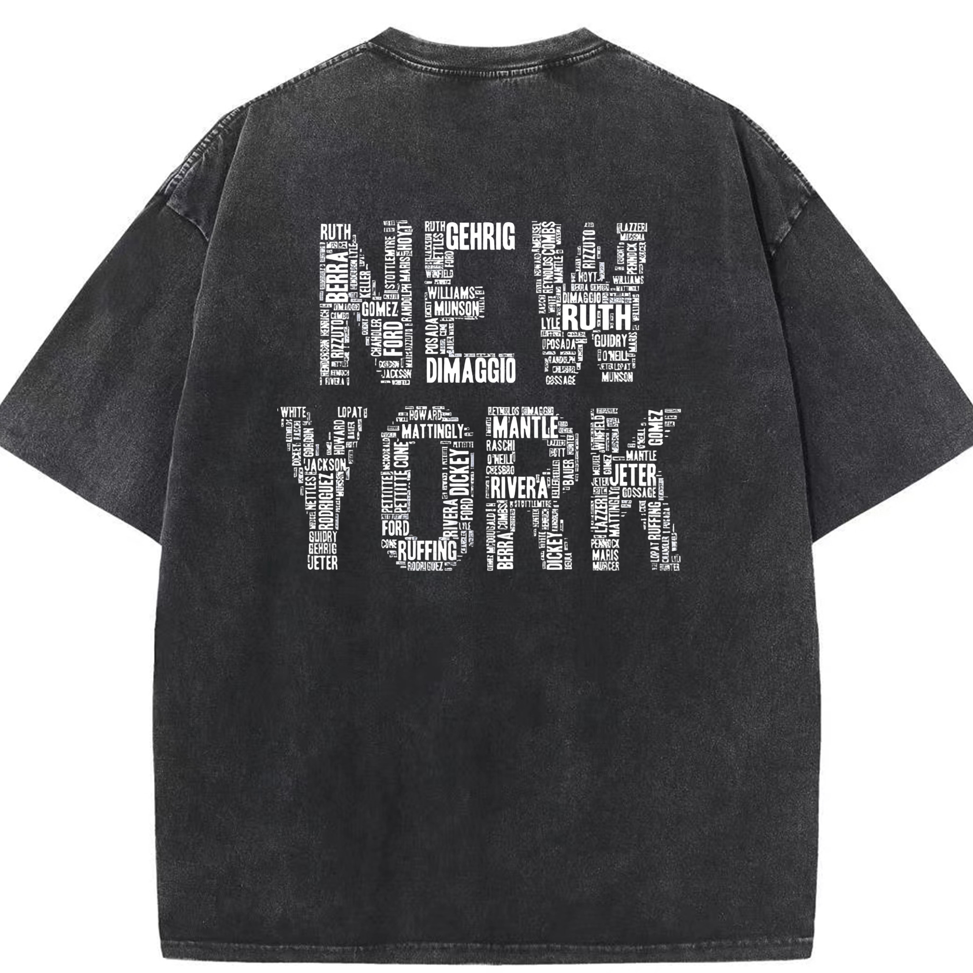 New York Yankees Legend New York Washed Vintage 230g Cotton Oversized T-Shirt With Back Heat Transfer Print – Soft, Lightweight & Stylish – Comfortable Casual Wear For Sports & Everyday Use