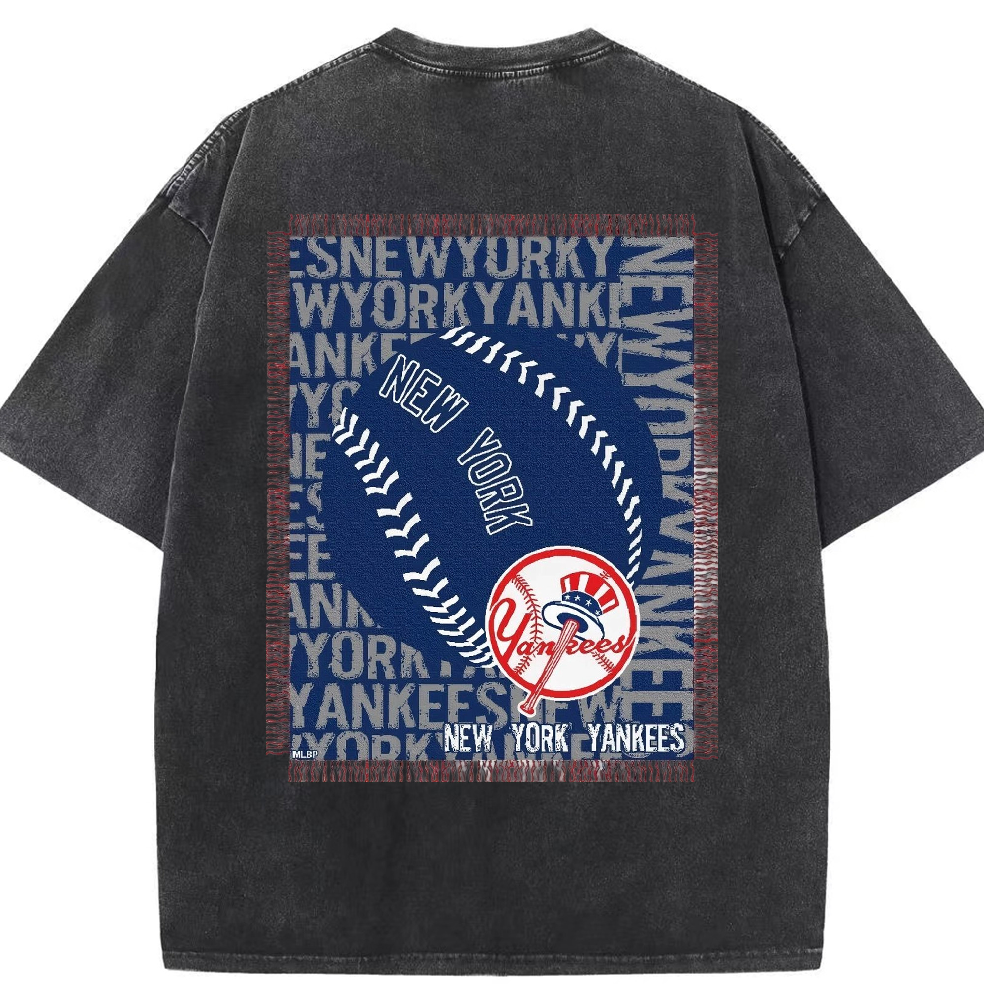 New York Yankees 65 Washed Vintage 230g Cotton Oversized T-Shirt With Back Heat Transfer Print – Soft, Lightweight & Stylish – Comfortable Casual Wear For Sports & Everyday Use