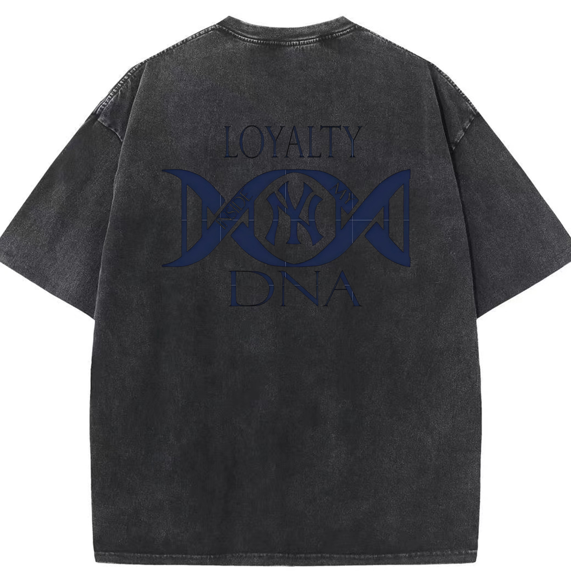New York Yankees Loyalty DNA Washed Vintage 230g Cotton Oversized T-Shirt With Back Heat Transfer Print – Soft, Lightweight & Stylish – Comfortable Casual Wear For Sports & Everyday Use