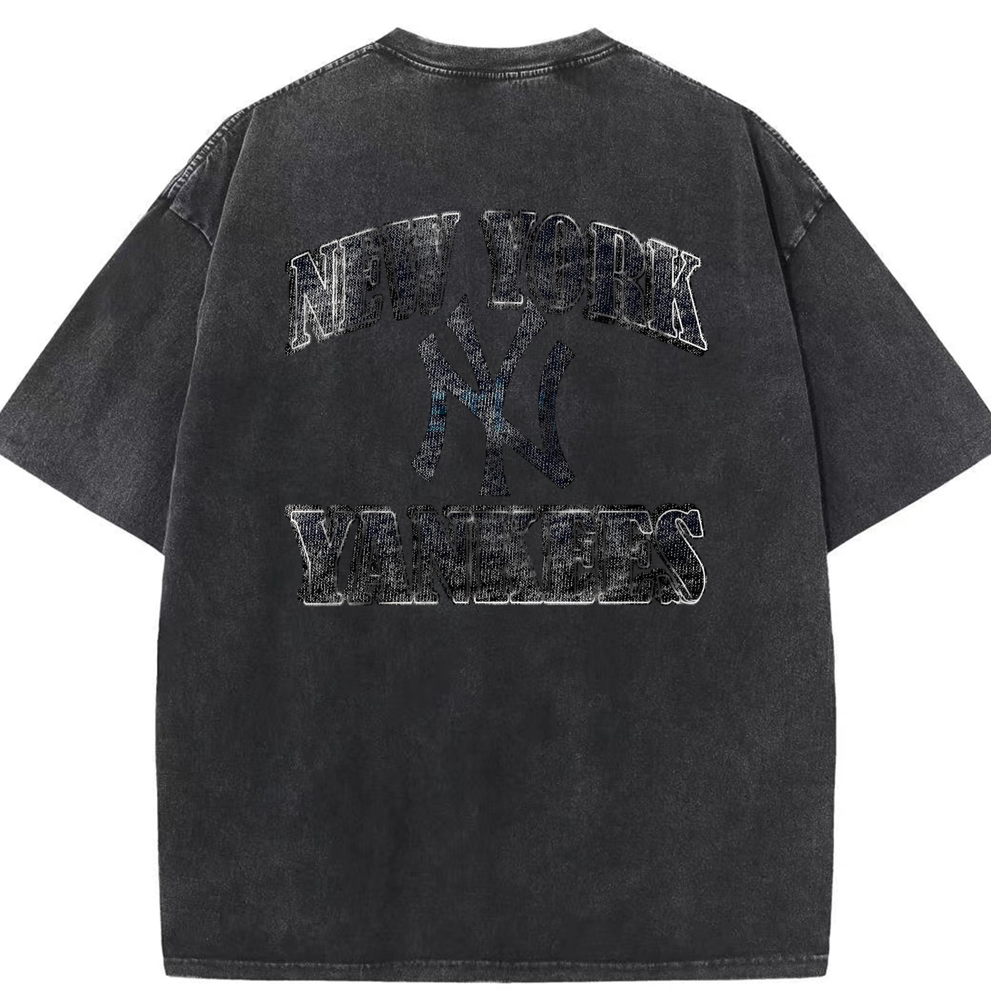 New York Yankees 76 Washed Vintage 230g Cotton Oversized T-Shirt With Back Heat Transfer Print – Soft, Lightweight & Stylish – Comfortable Casual Wear For Sports & Everyday Use