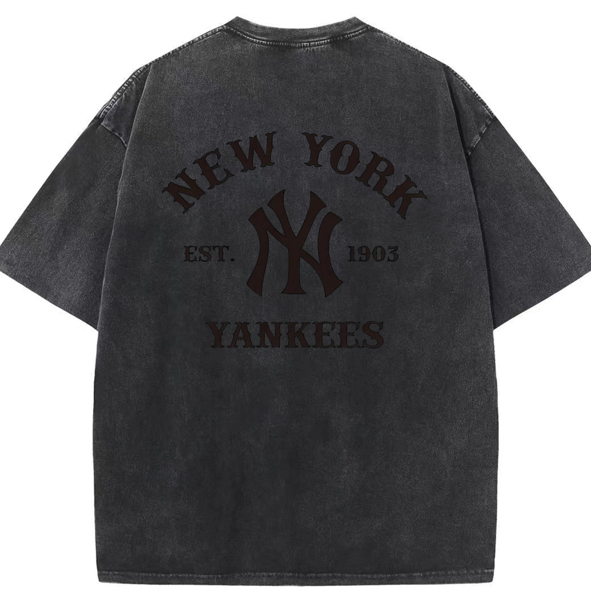 New York Yankees EST 1903 Washed Vintage 230g Cotton Oversized T-Shirt With Back Heat Transfer Print – Soft, Lightweight & Stylish – Comfortable Casual Wear For Sports & Everyday Use