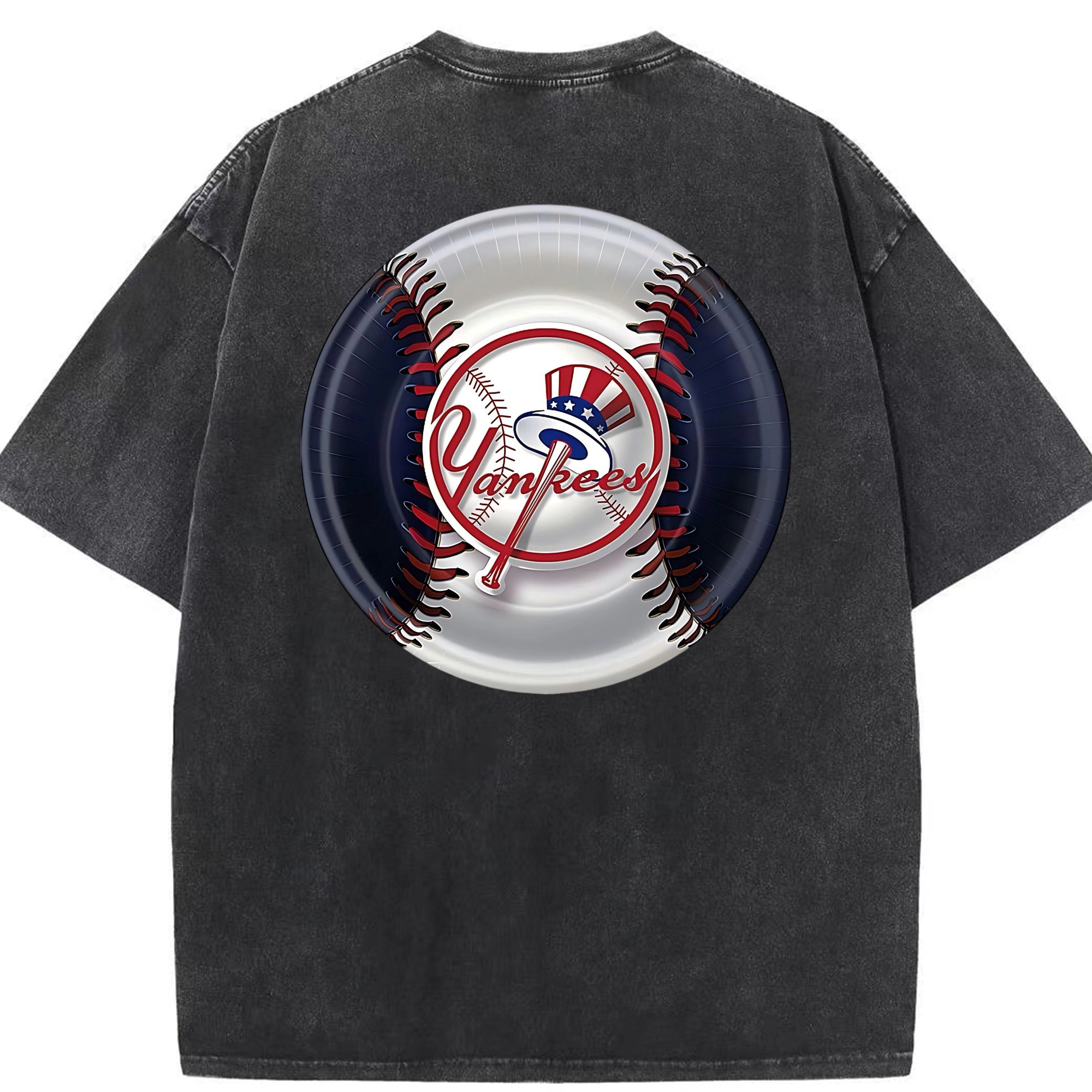 New York Yankees 81 Washed Vintage 230g Cotton Oversized T-Shirt With Back Heat Transfer Print – Soft, Lightweight & Stylish – Comfortable Casual Wear For Sports & Everyday Use