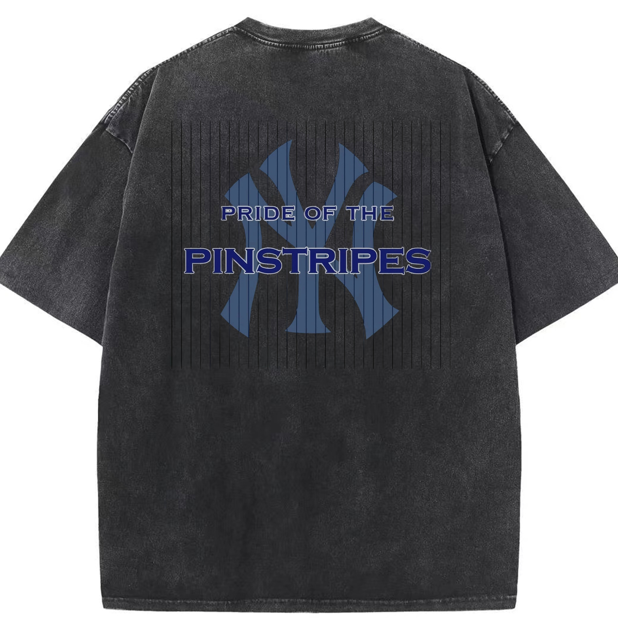 New York Yankees Pride of The Pinstripes Washed Vintage 230g Cotton Oversized T-Shirt With Back Heat Transfer Print – Soft, Lightweight & Stylish – Comfortable Casual Wear For Sports & Everyday Use
