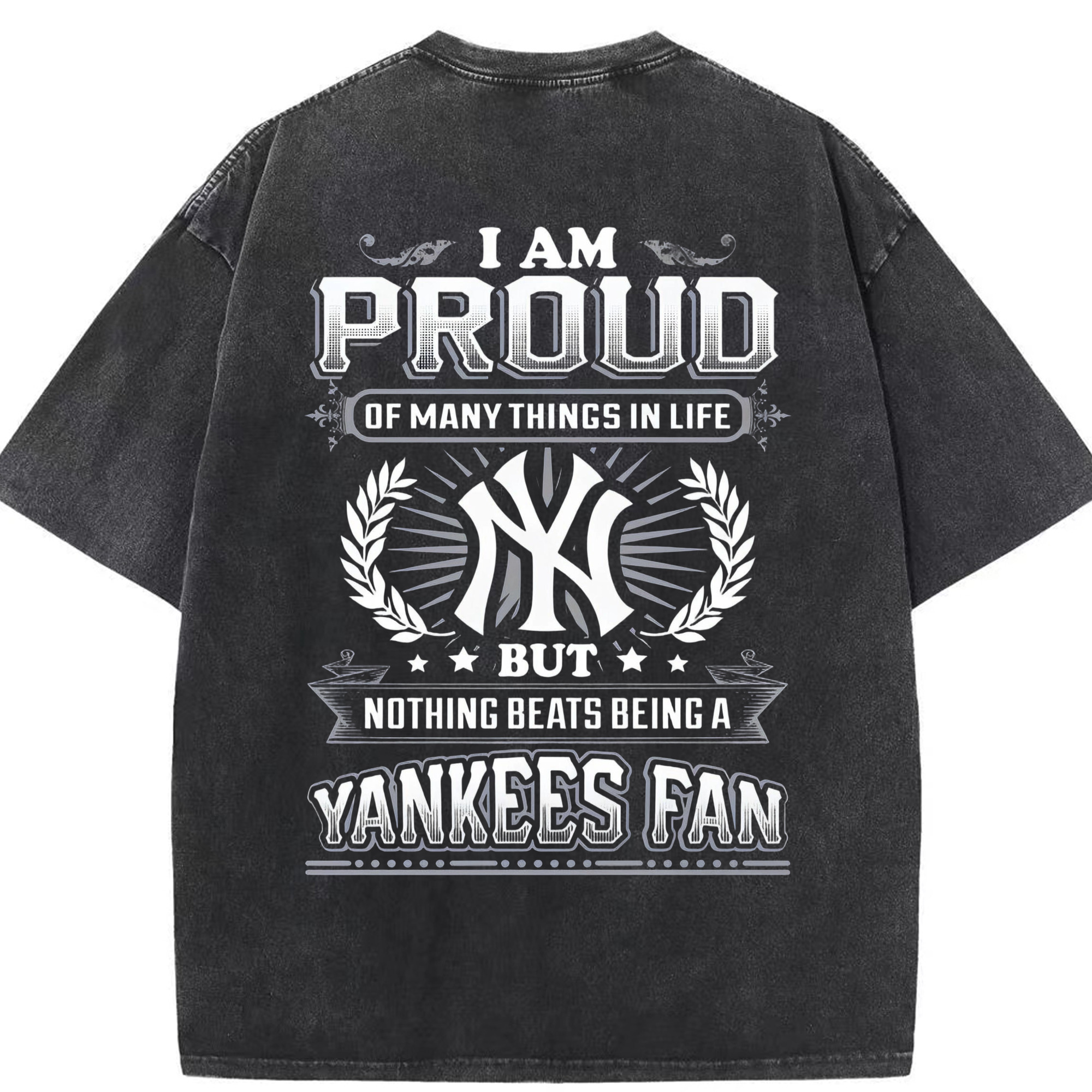 New York Yankees 275 Washed Vintage 230g Cotton Oversized T-Shirt With Back Heat Transfer Print – Soft, Lightweight & Stylish – Comfortable Casual Wear For Sports & Everyday Use