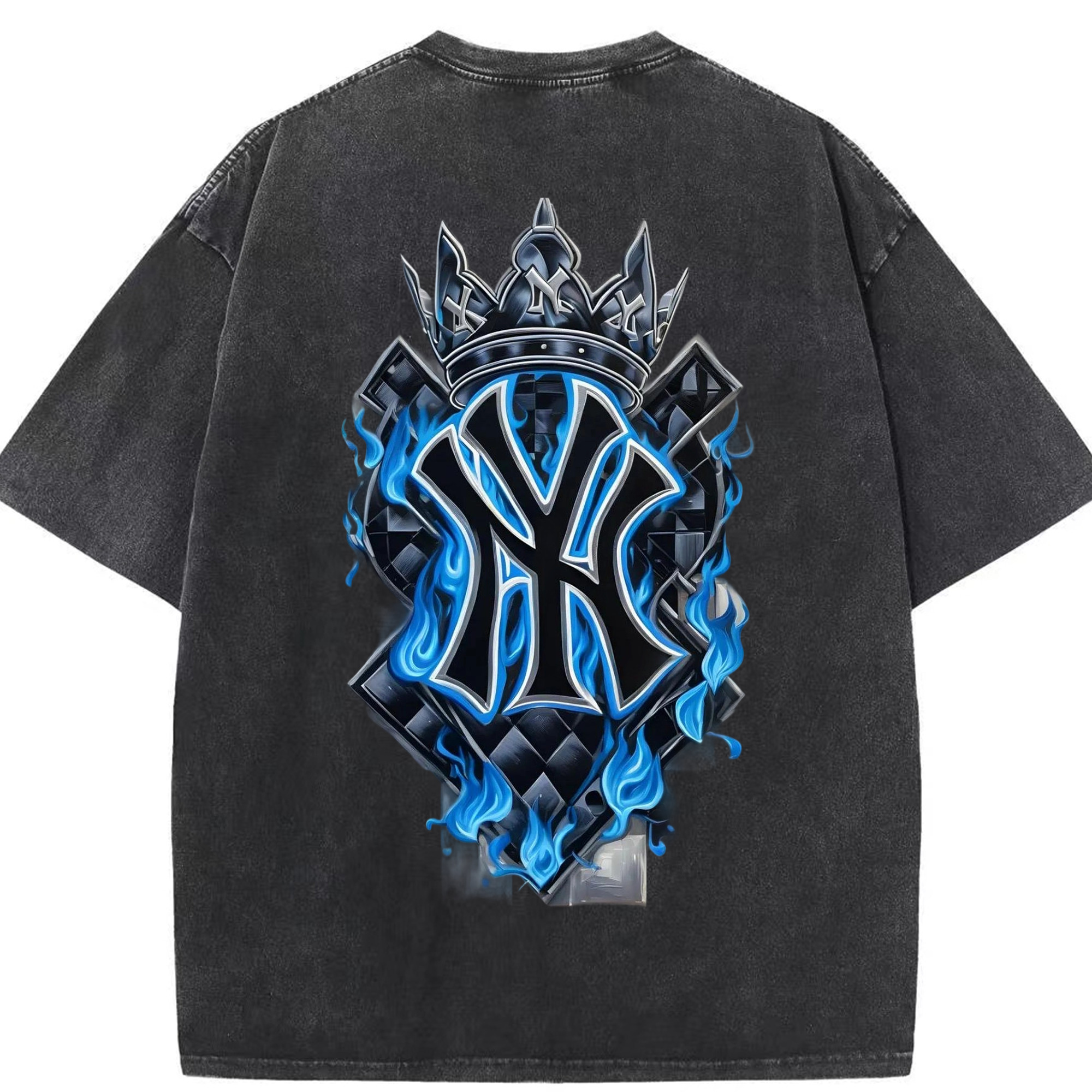 New York Yankees 285 Washed Vintage 230g Cotton Oversized T-Shirt With Back Heat Transfer Print – Soft, Lightweight & Stylish – Comfortable Casual Wear For Sports & Everyday Use