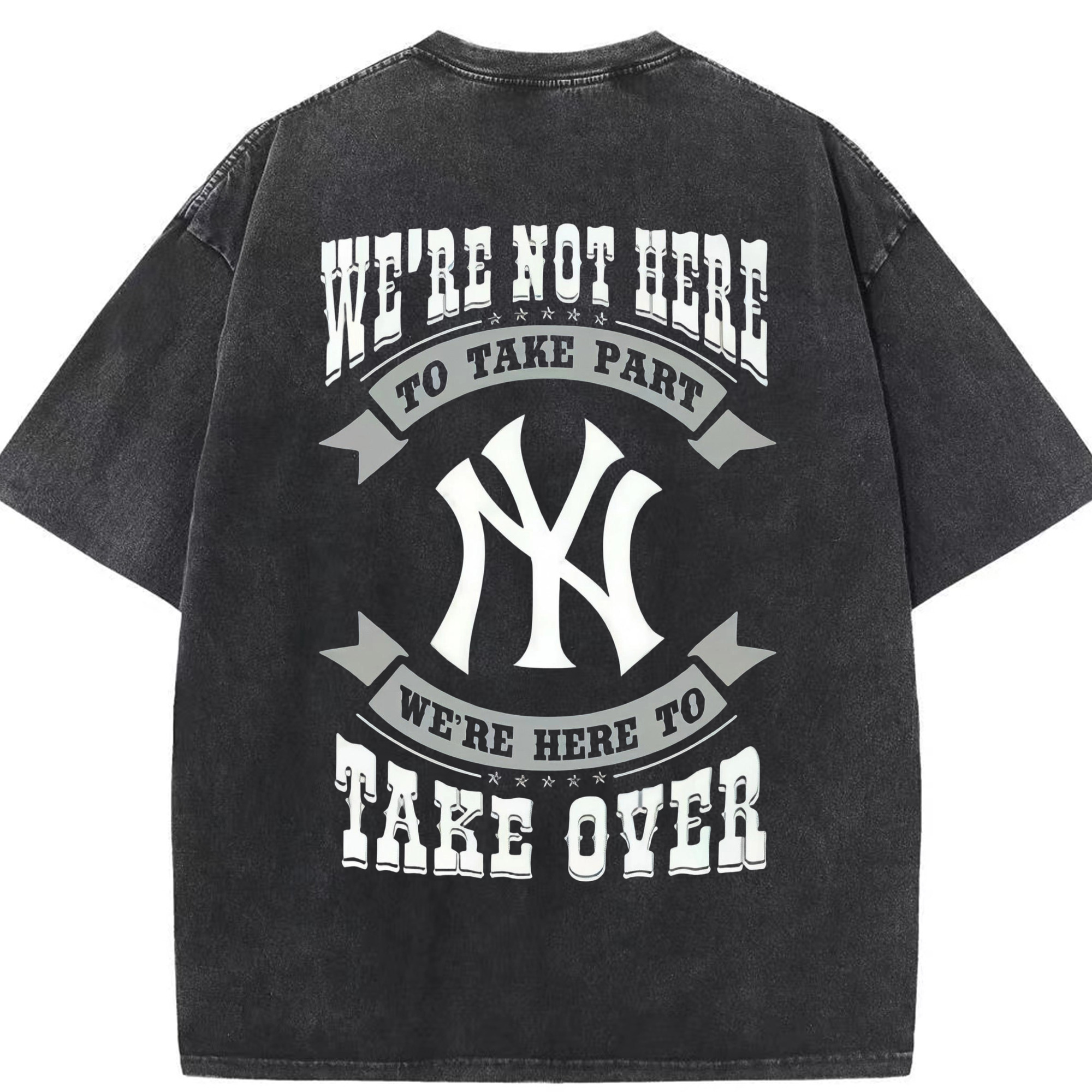 New York Yankees 276 Washed Vintage 230g Cotton Oversized T-Shirt With Back Heat Transfer Print – Soft, Lightweight & Stylish – Comfortable Casual Wear For Sports & Everyday Use