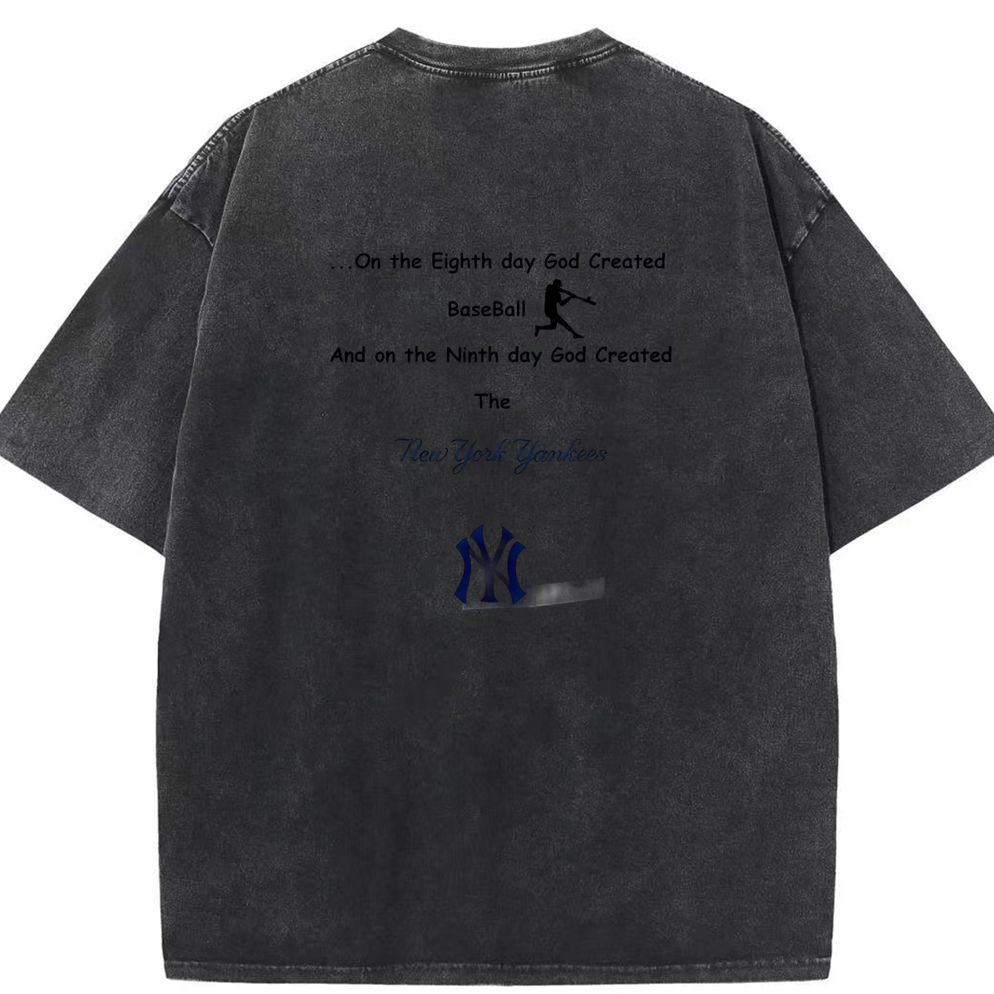 New York Yankees 281 Washed Vintage 230g Cotton Oversized T-Shirt With Back Heat Transfer Print – Soft, Lightweight & Stylish – Comfortable Casual Wear For Sports & Everyday Use