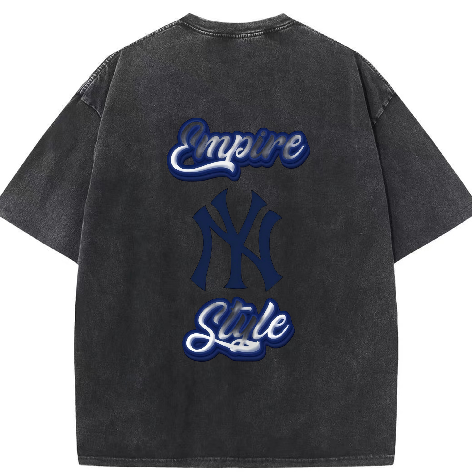 New York Yankees Empire Yankees Style Washed Vintage 230g Cotton Oversized T-Shirt With Back Heat Transfer Print – Soft, Lightweight & Stylish – Comfortable Casual Wear For Sports & Everyday Use