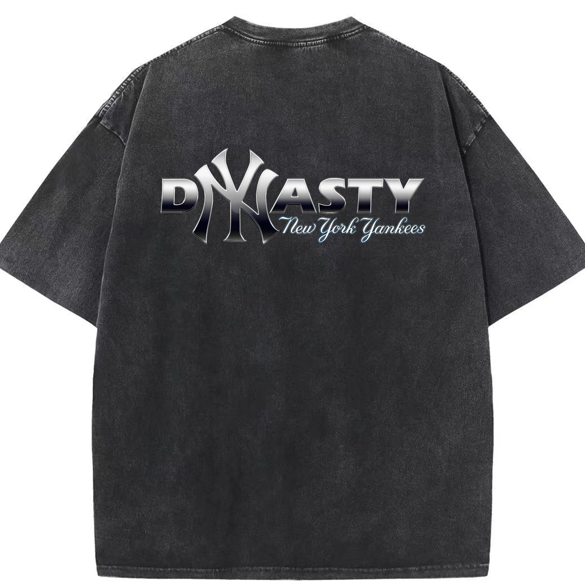 New York Yankees Dyasty Washed Vintage 230g Cotton Oversized T-Shirt With Back Heat Transfer Print – Soft, Lightweight & Stylish – Comfortable Casual Wear For Sports & Everyday Use