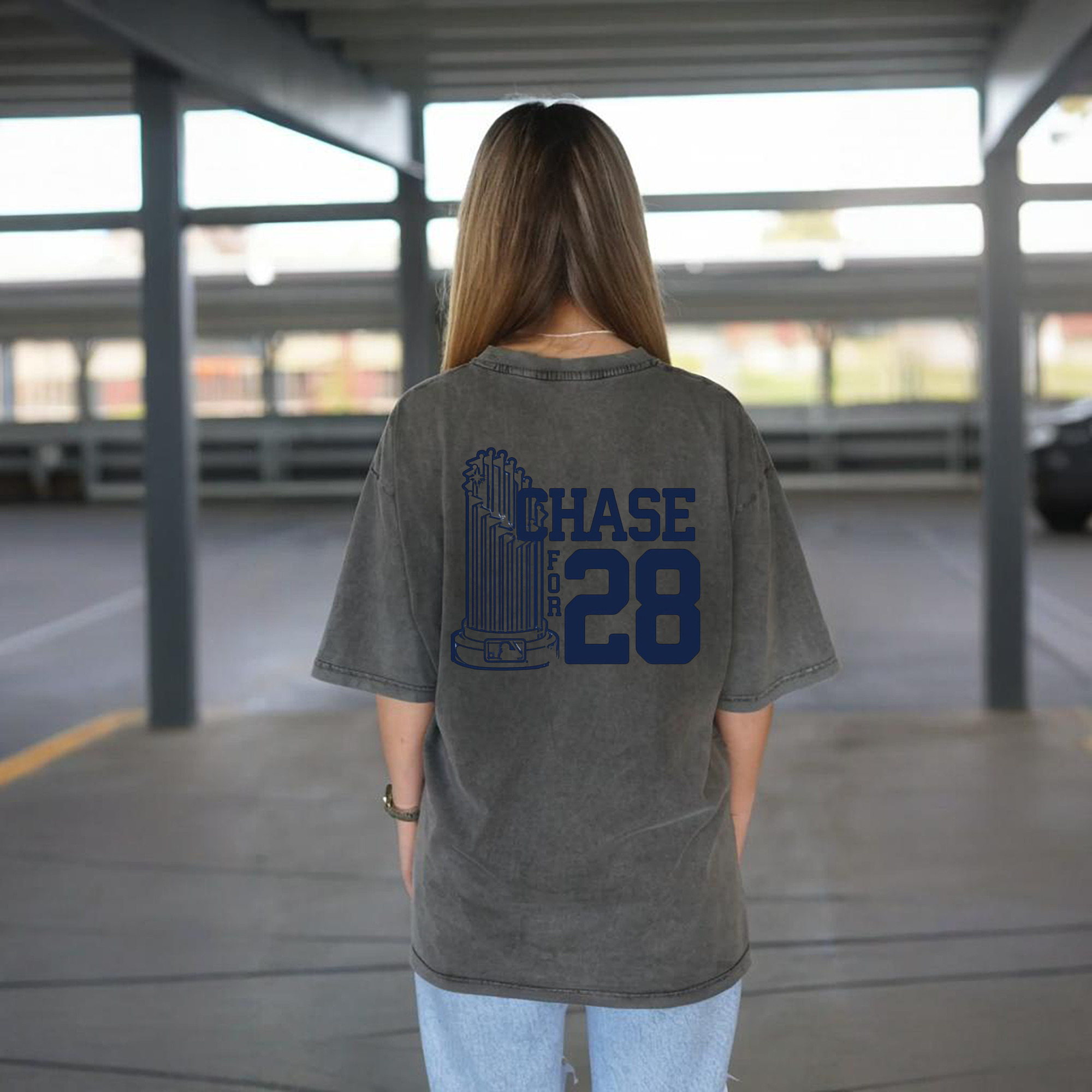 New York Yankees Chase For 28 Washed Vintage 230g Cotton Oversized T-Shirt With Back Heat Transfer Print – Soft, Lightweight & Stylish – Comfortable Casual Wear For Sports & Everyday Use