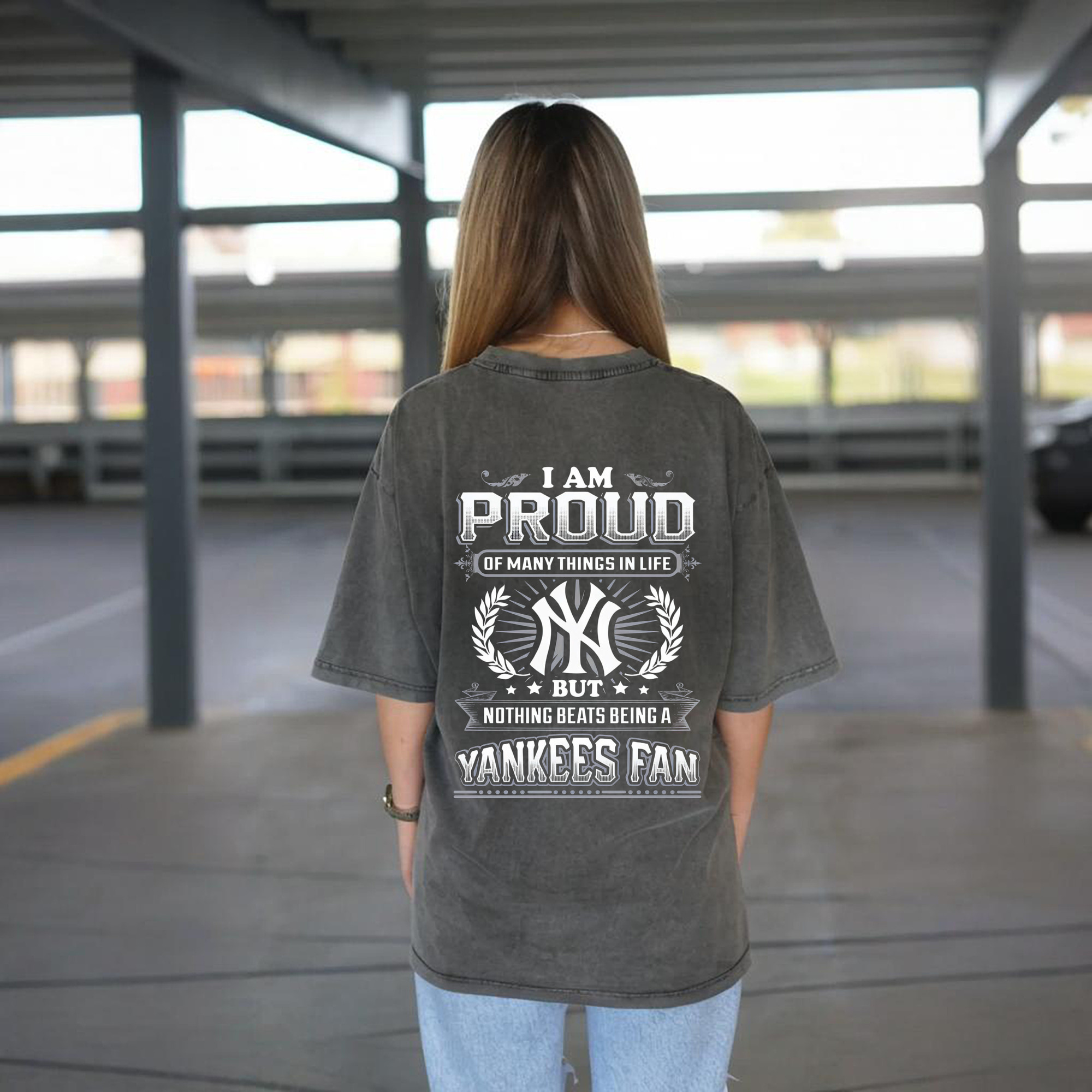 New York Yankees 275 Washed Vintage 230g Cotton Oversized T-Shirt With Back Heat Transfer Print – Soft, Lightweight & Stylish – Comfortable Casual Wear For Sports & Everyday Use