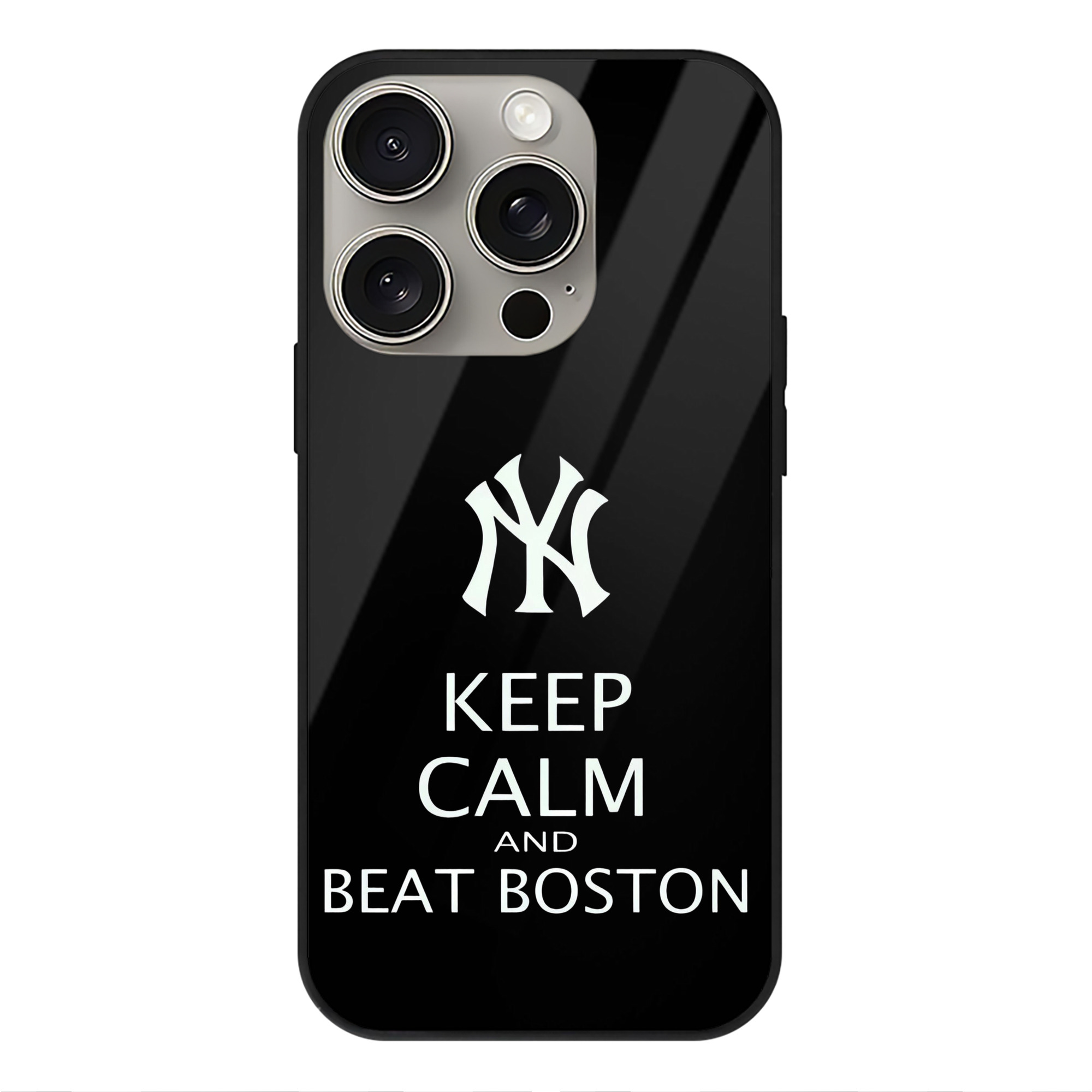 New York Yankees 26 IPhone 15 Pro Mirror Phone Case – UV Printed Glass + TPU – Scratch-Resistant, Wireless Charging Compatible, Precise Fit & Stylish Design