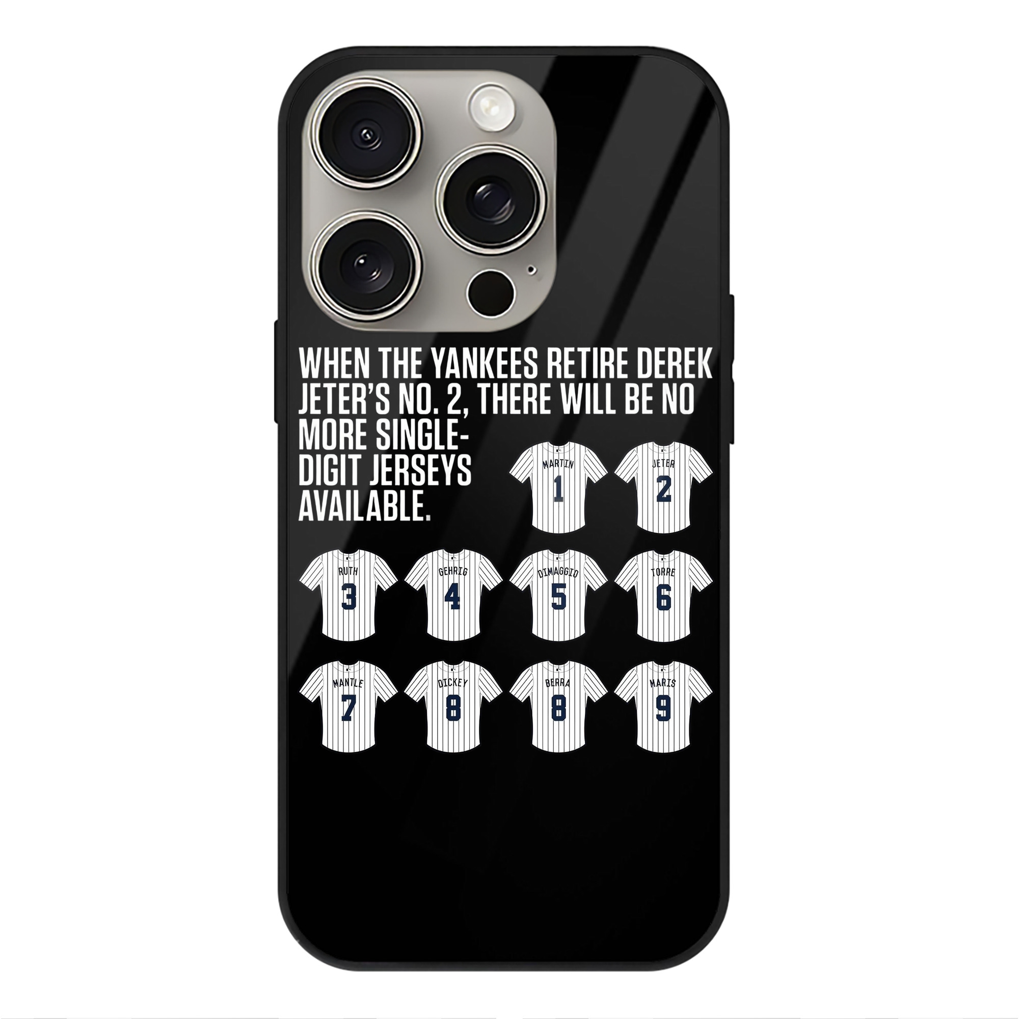 New York Yankees 61 IPhone 15 Pro Mirror Phone Case – UV Printed Glass + TPU – Scratch-Resistant, Wireless Charging Compatible, Precise Fit & Stylish Design