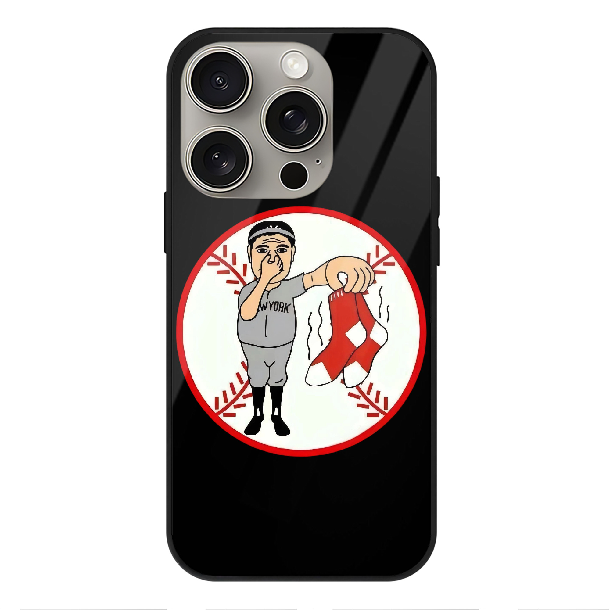 New York Yankees Duty Red Sox IPhone 15 Pro Mirror Phone Case – UV Printed Glass + TPU – Scratch-Resistant, Wireless Charging Compatible, Precise Fit & Stylish Design