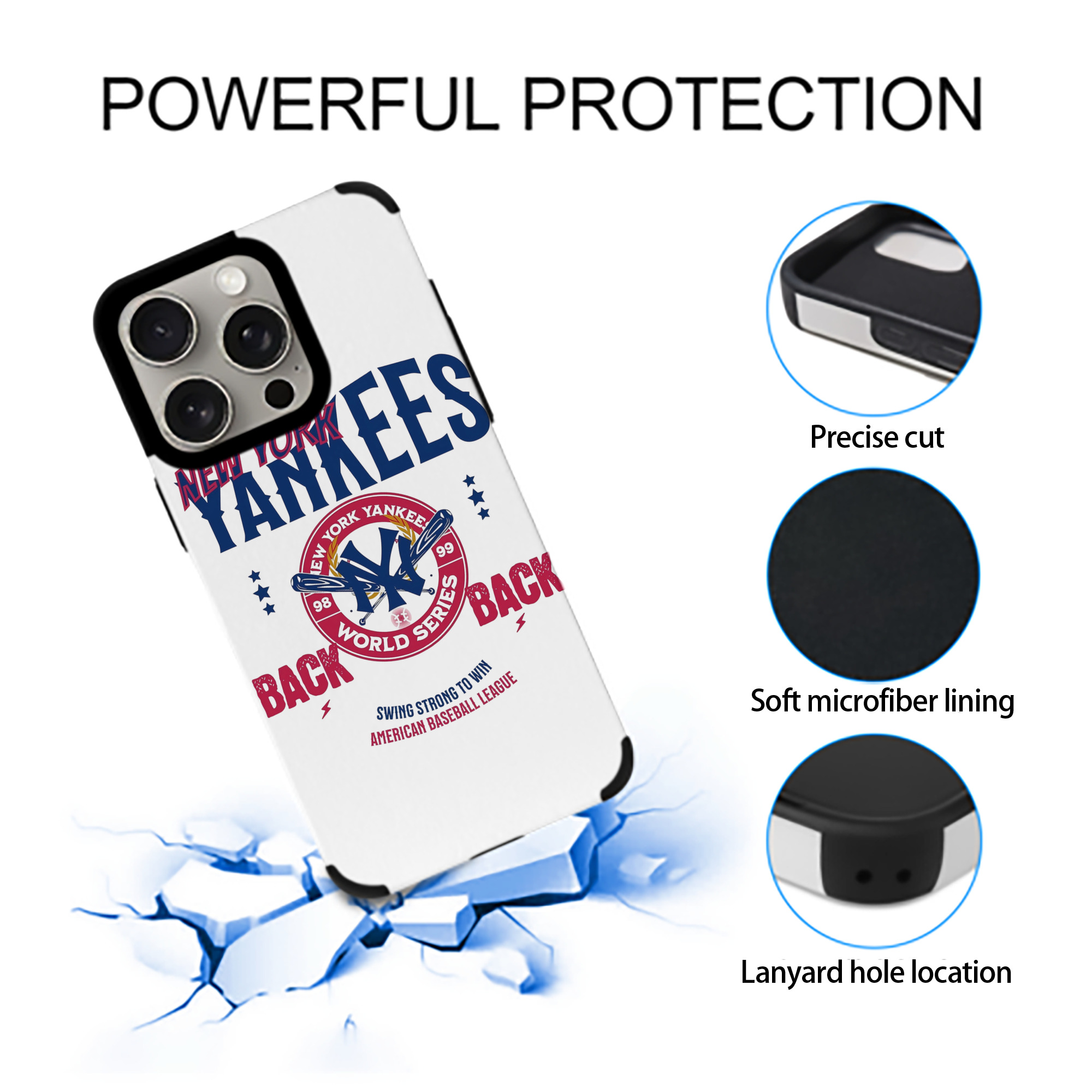 New York Yankees WS Back 2 Back 98-99 IPhone 15 Pro Max PU Leather Case – Soft Lining, 360° Protection – Precise Fit, 3D Buttons, Easy Charging – Anti-Yellowing, Easy To Clean